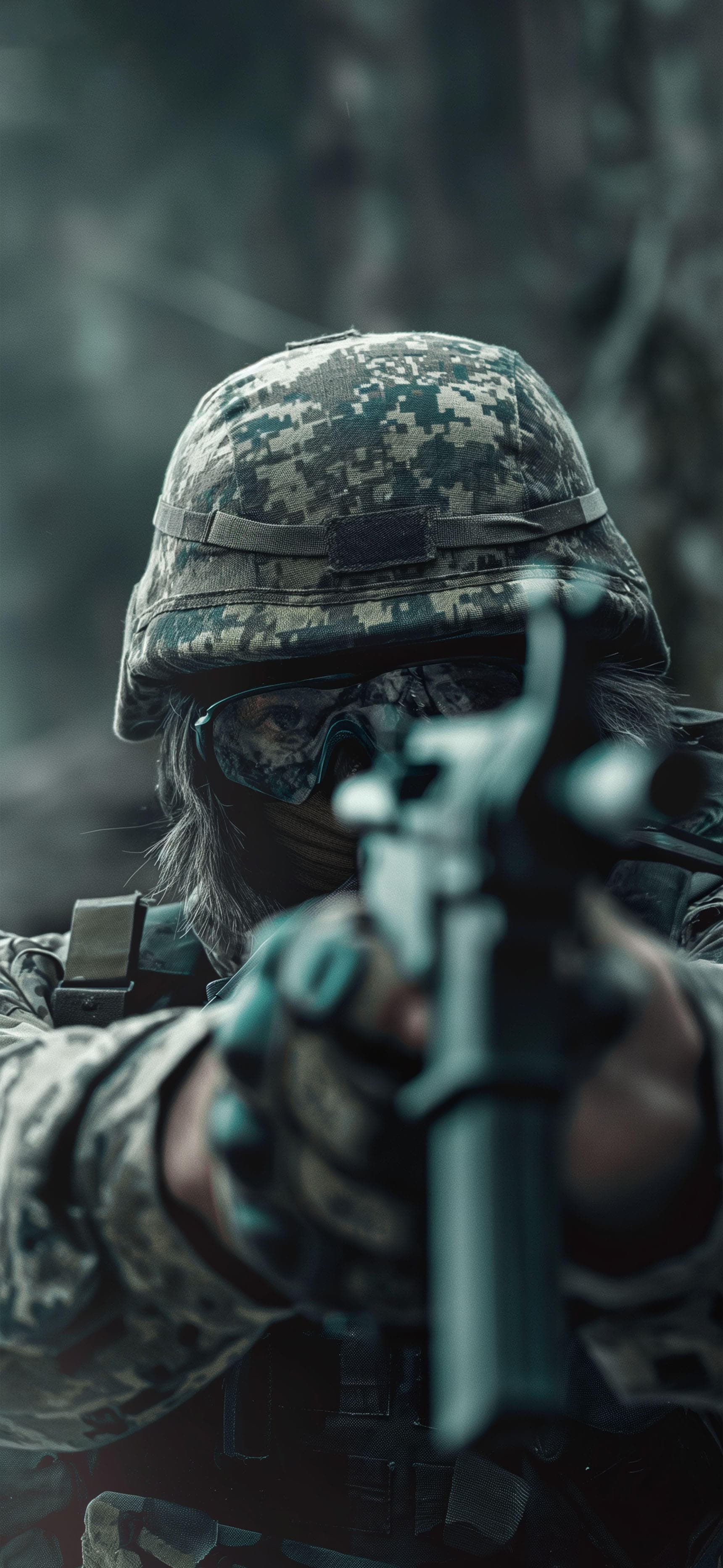 Camouflage Soldier Focus - free phone wallpaper
