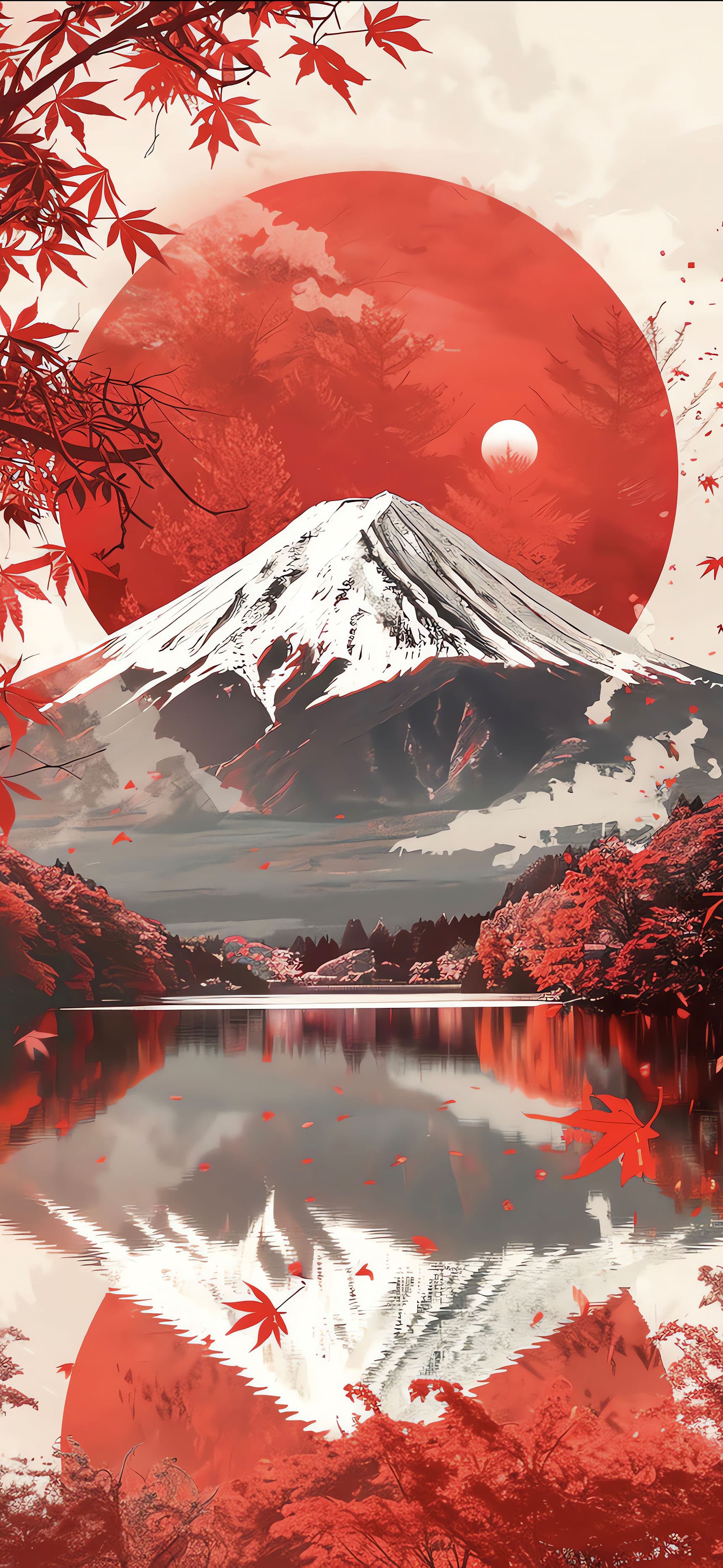 Autumnal Mountain Reflection - free phone wallpaper