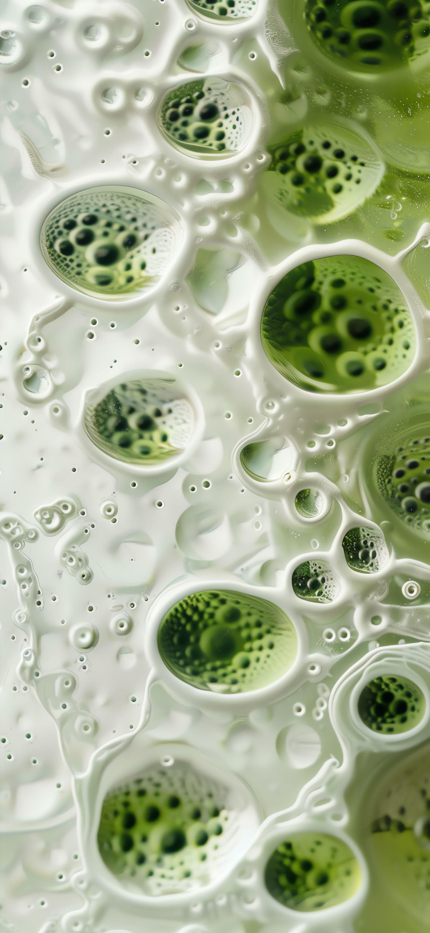 Abstract Green Bubbles - free phone wallpaper