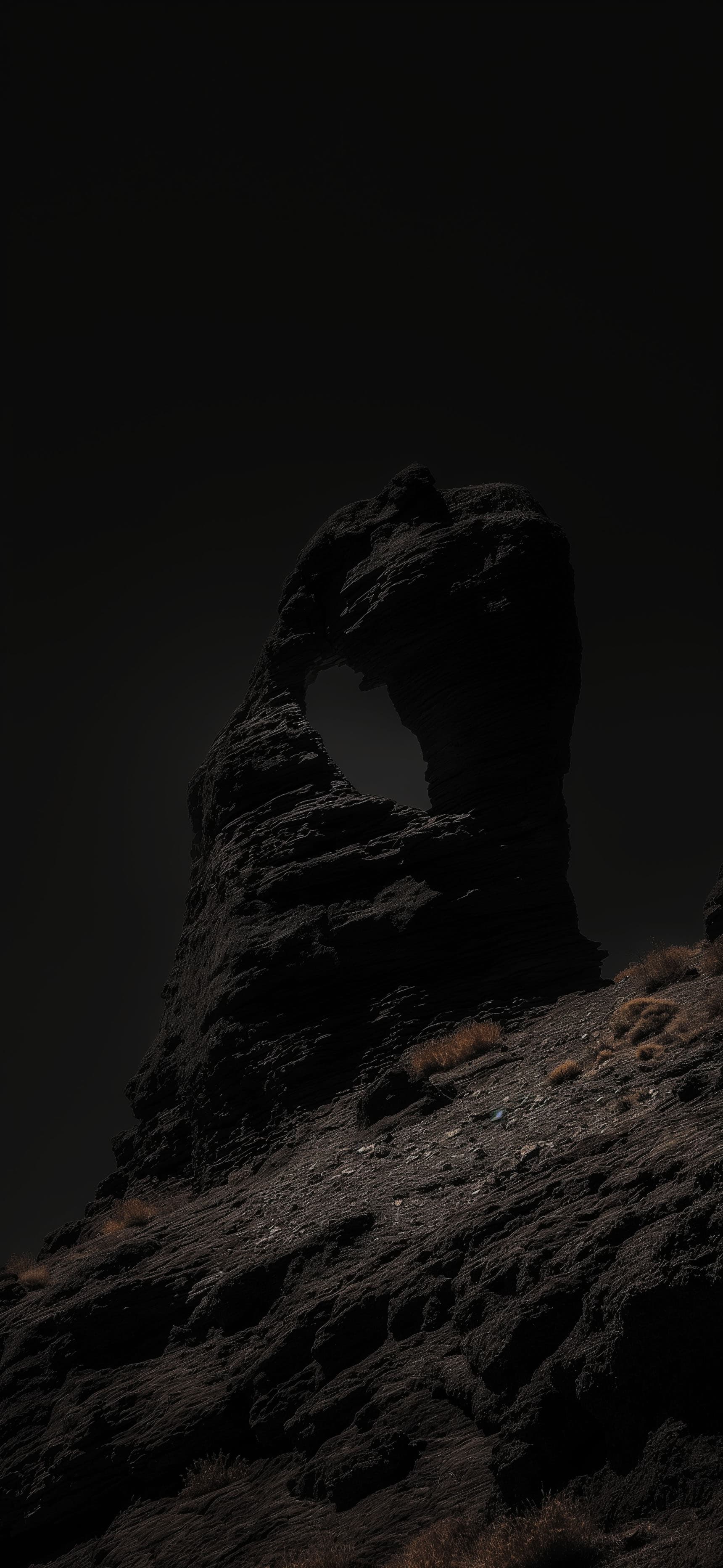 Monochrome Rock Arch - free phone wallpaper