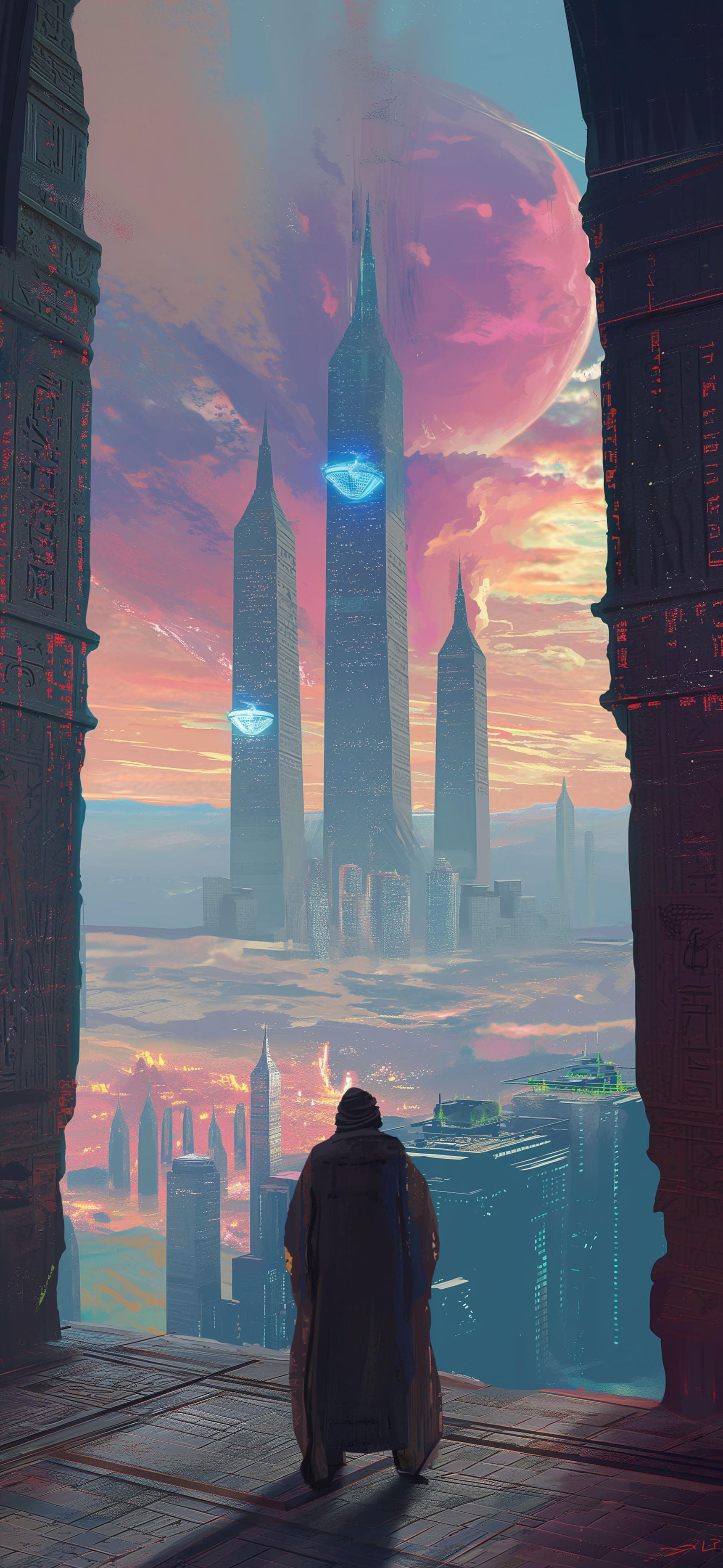 Futuristic Cityscape View - free phone wallpaper