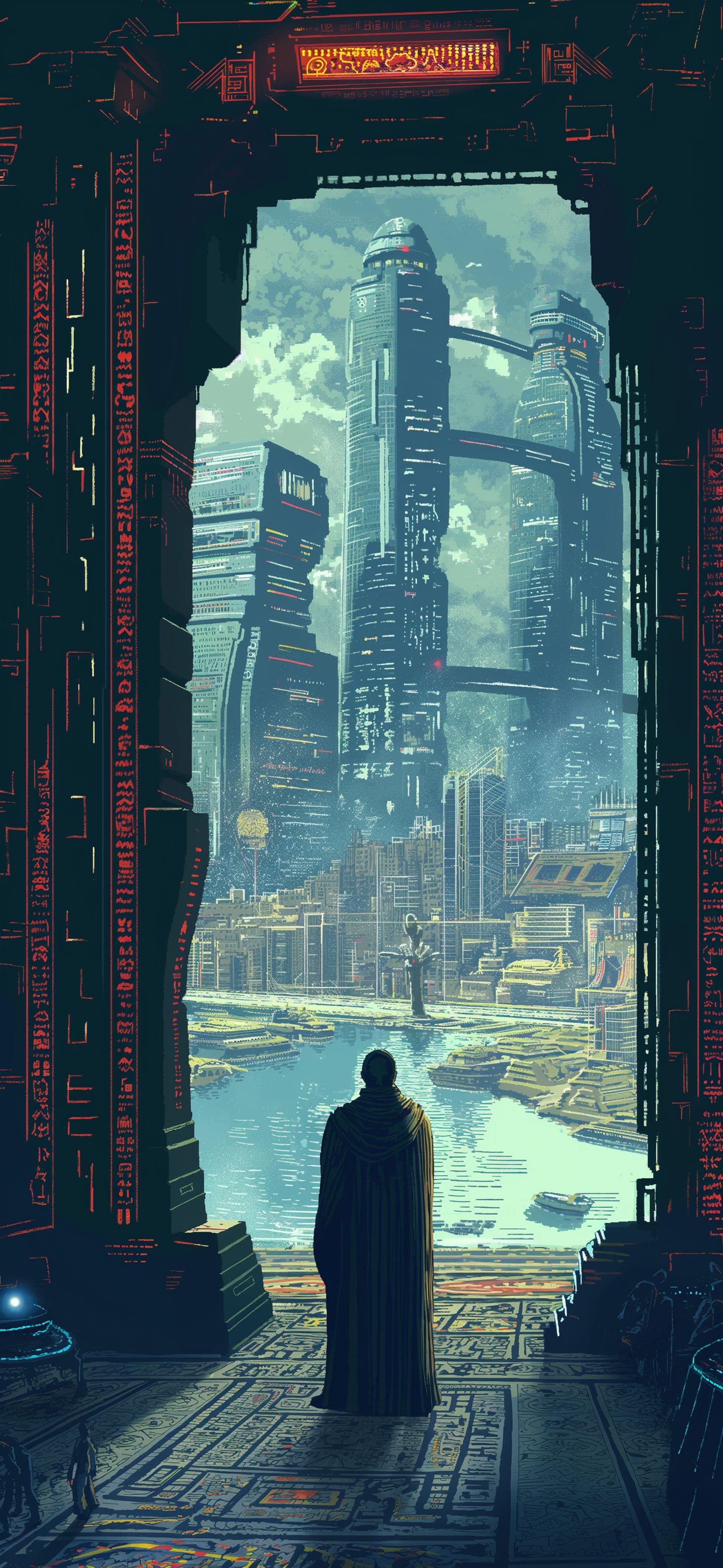 Futuristic City Gaze - free phone wallpaper