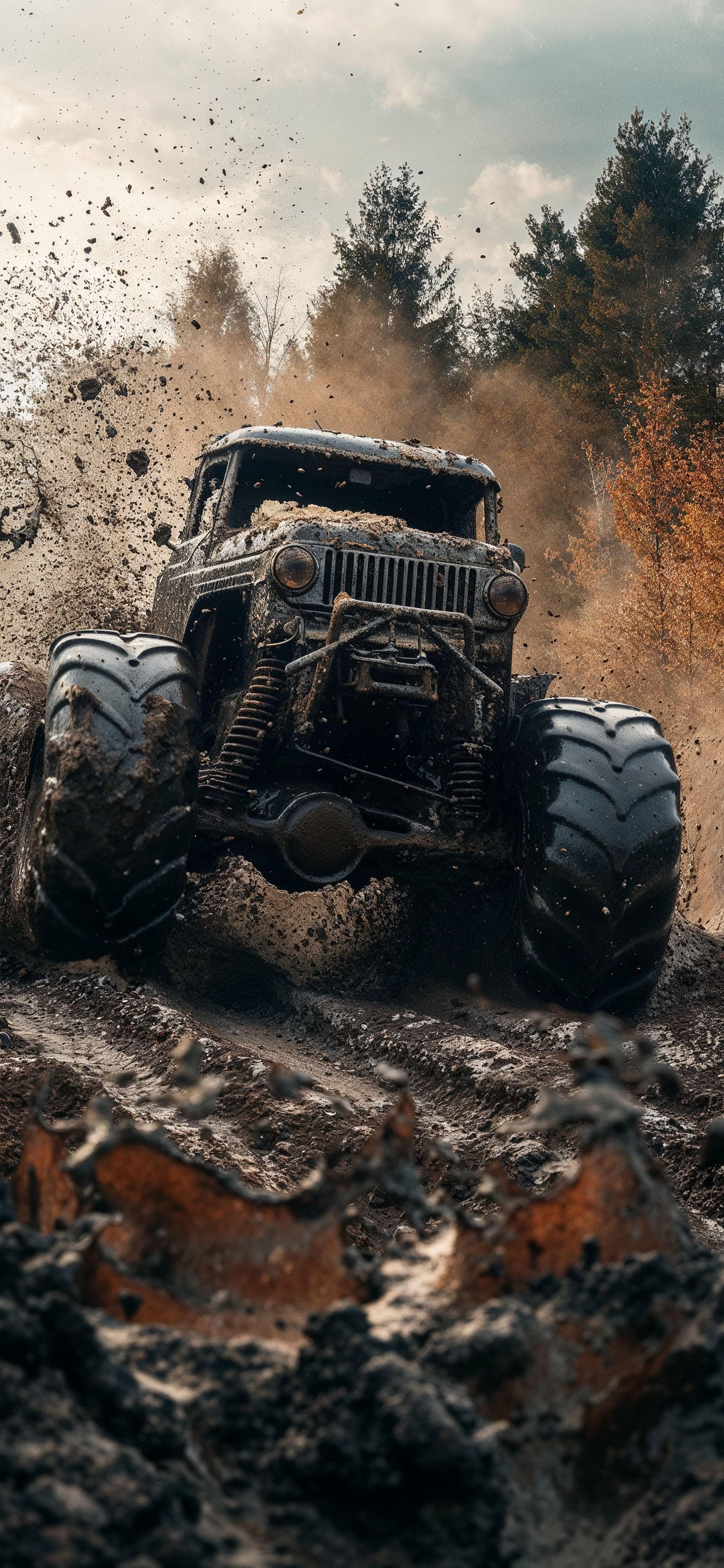 Muddy Monster Truck - free phone wallpaper