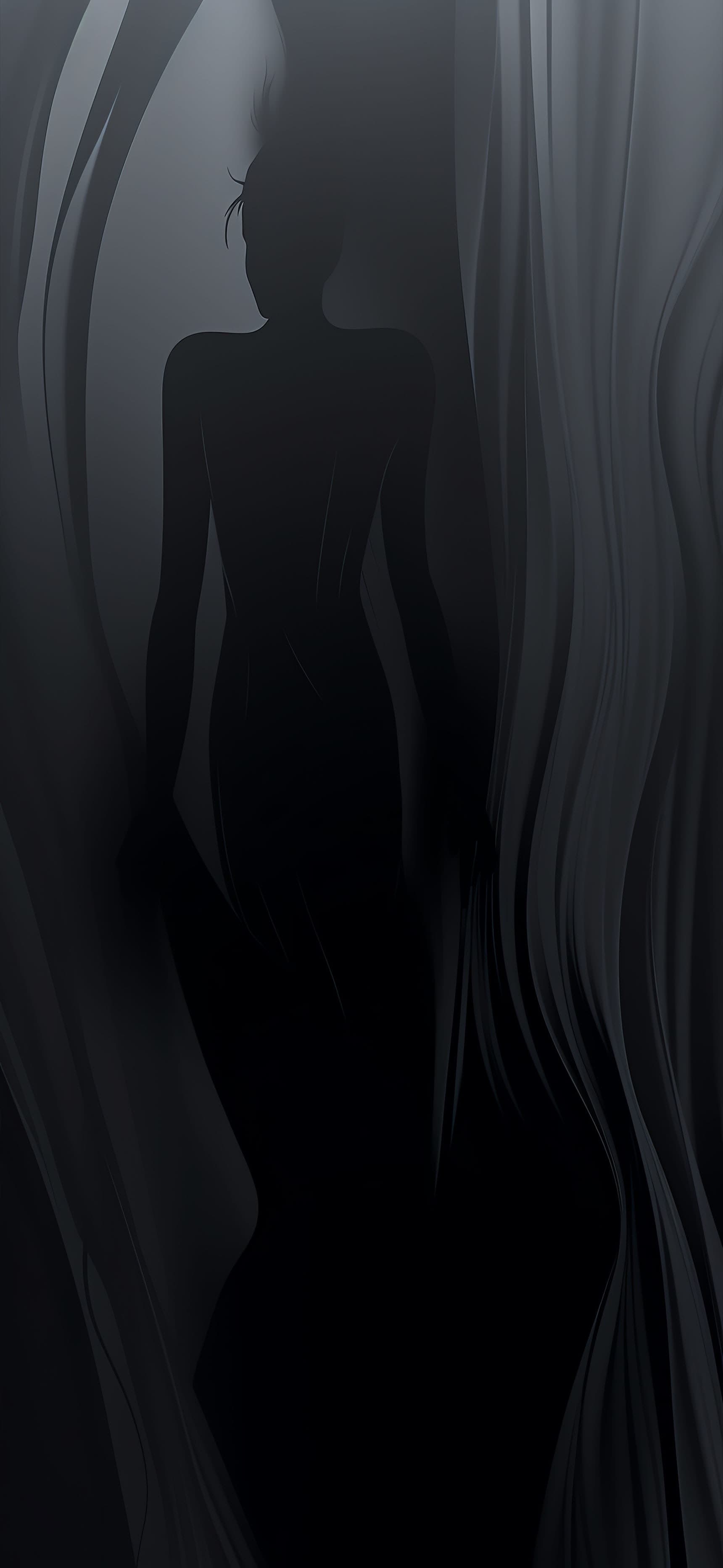 Shadowy Woman Figure - free phone wallpaper