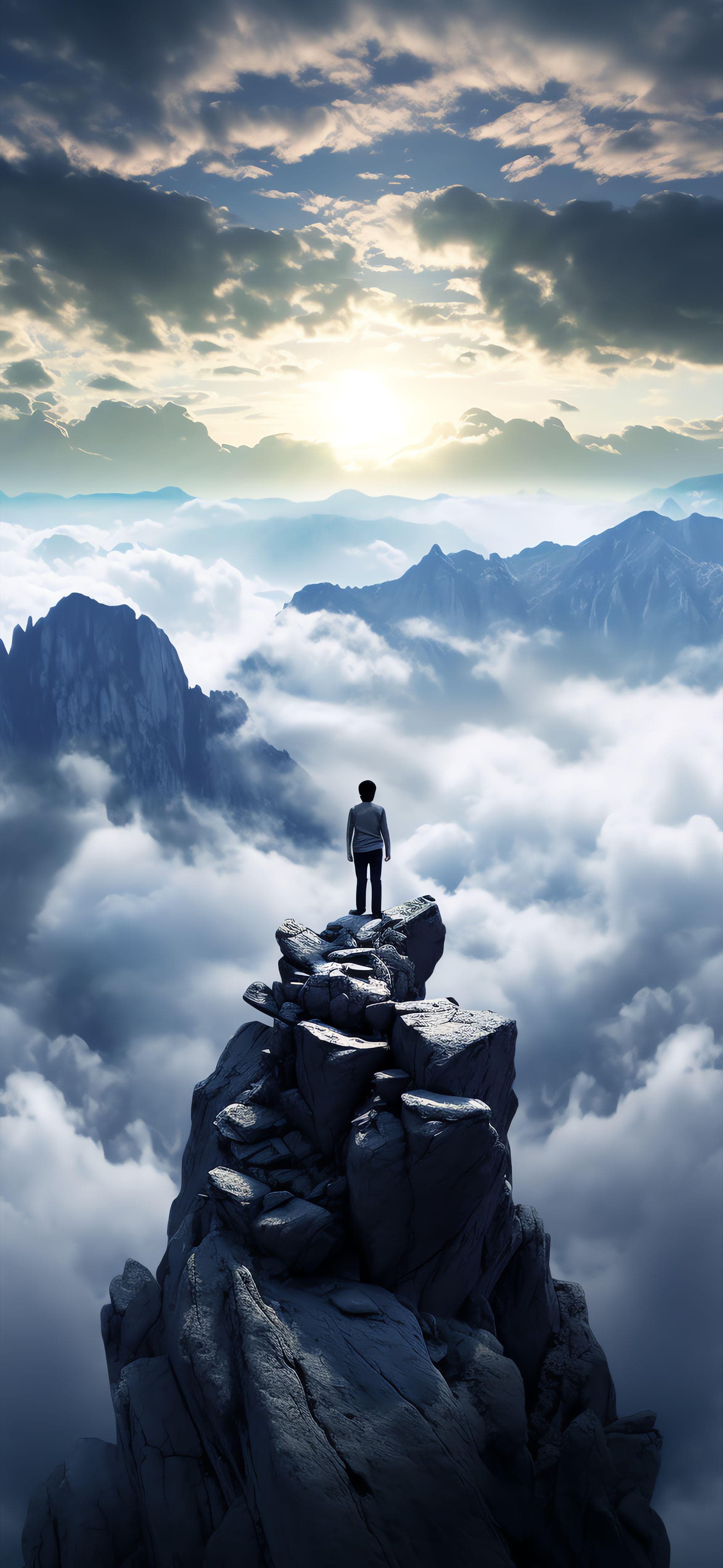 Summit Above Clouds - free phone wallpaper