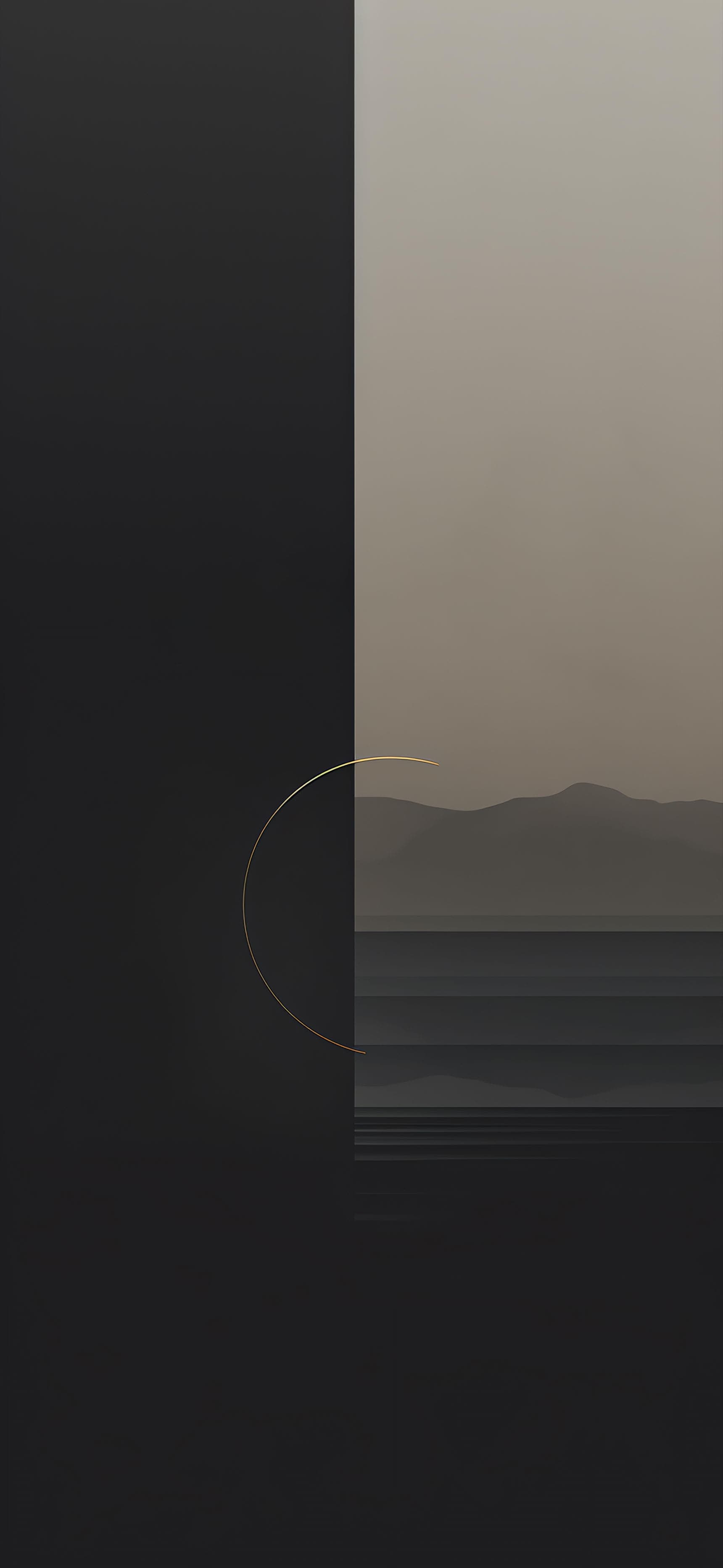 Minimalist Mountainscape Gold - free phone wallpaper