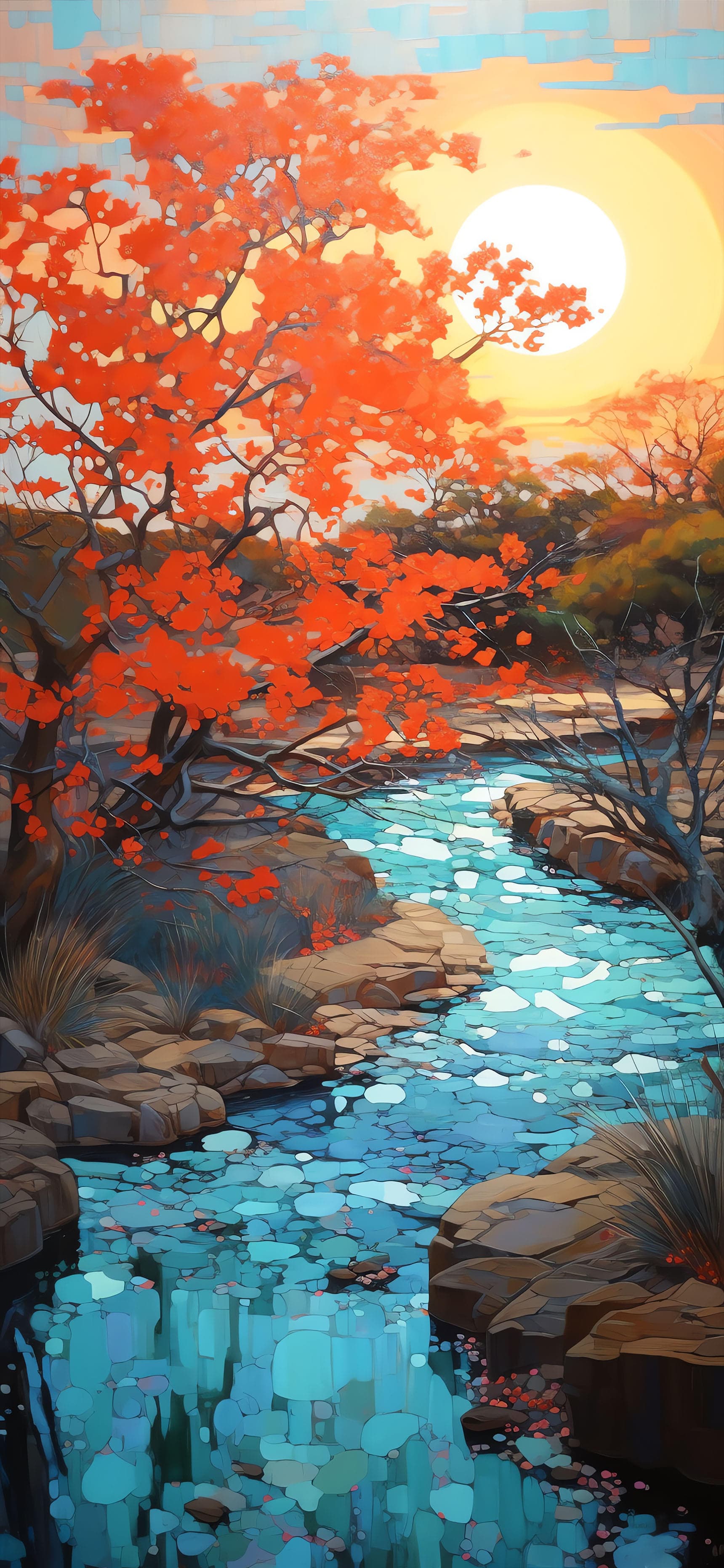 Autumn River View - free phone wallpaper