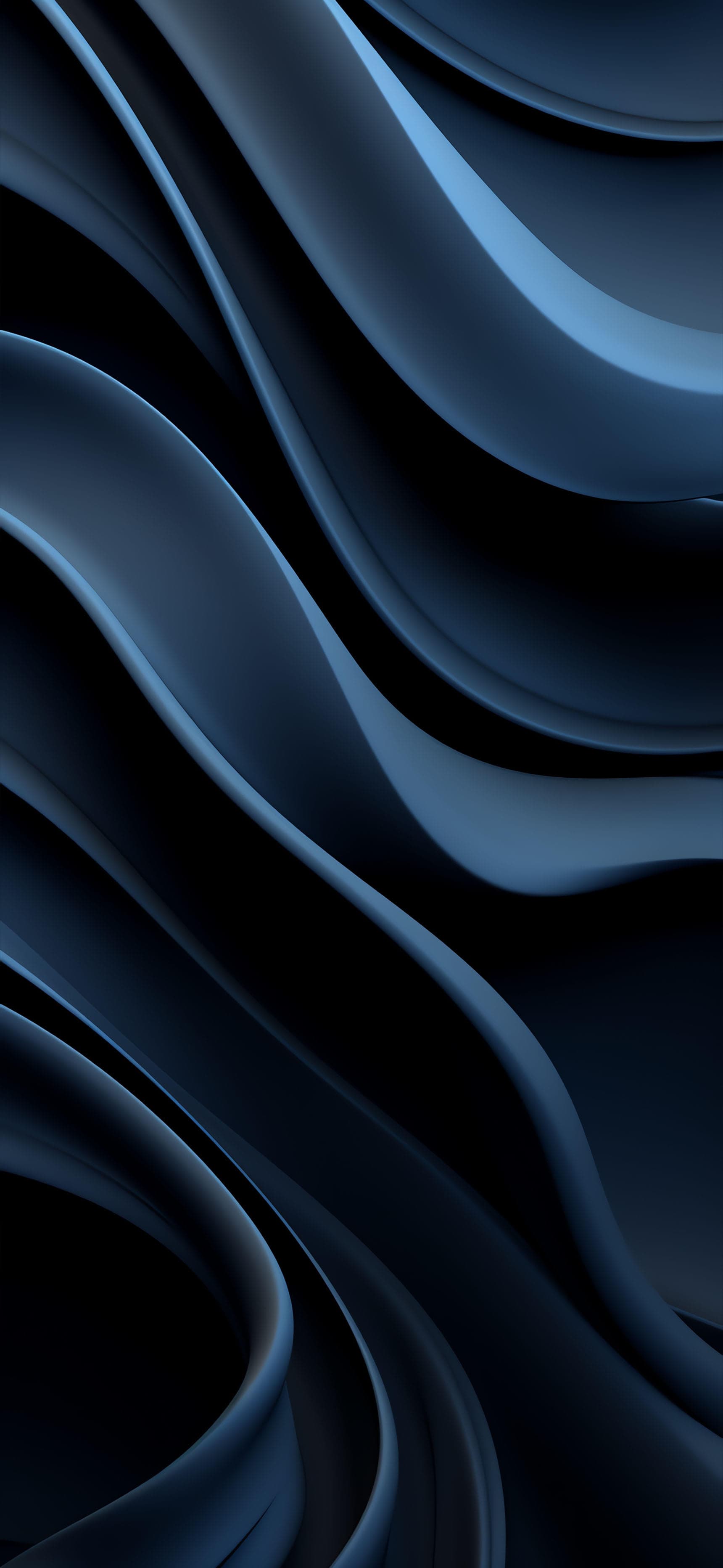 Dark Blue Waves - free phone wallpaper