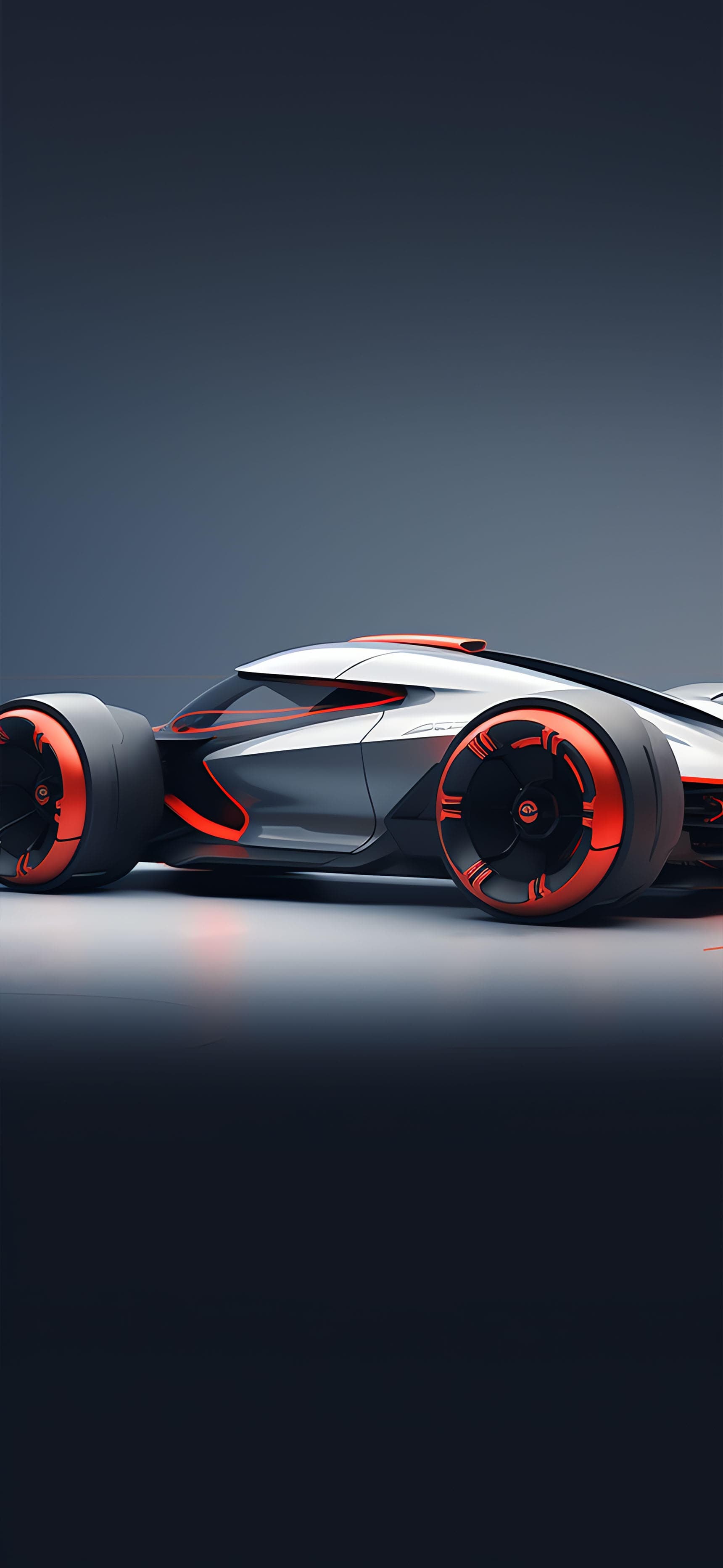 Futuristic Orange Racer - free phone wallpaper
