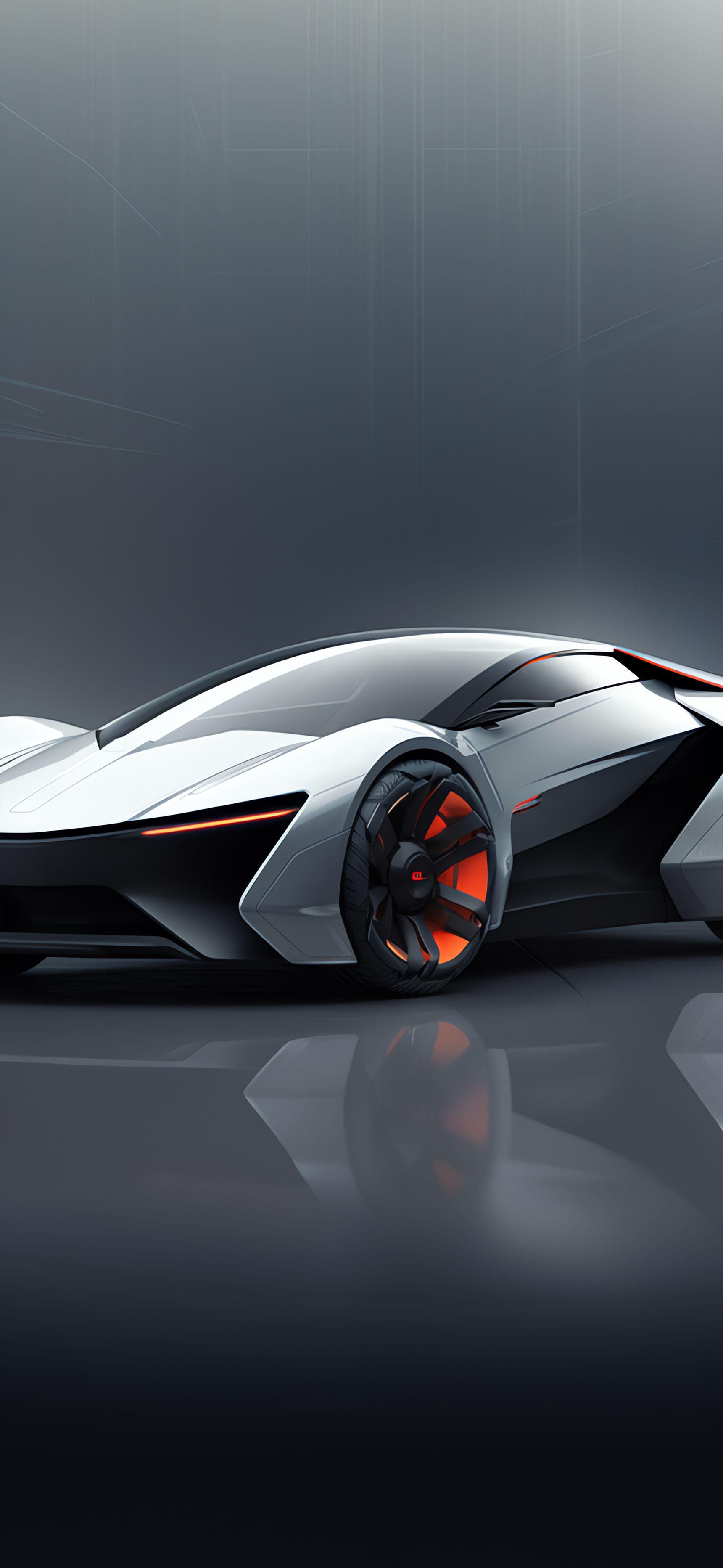Sleek Silver Car - free phone wallpaper