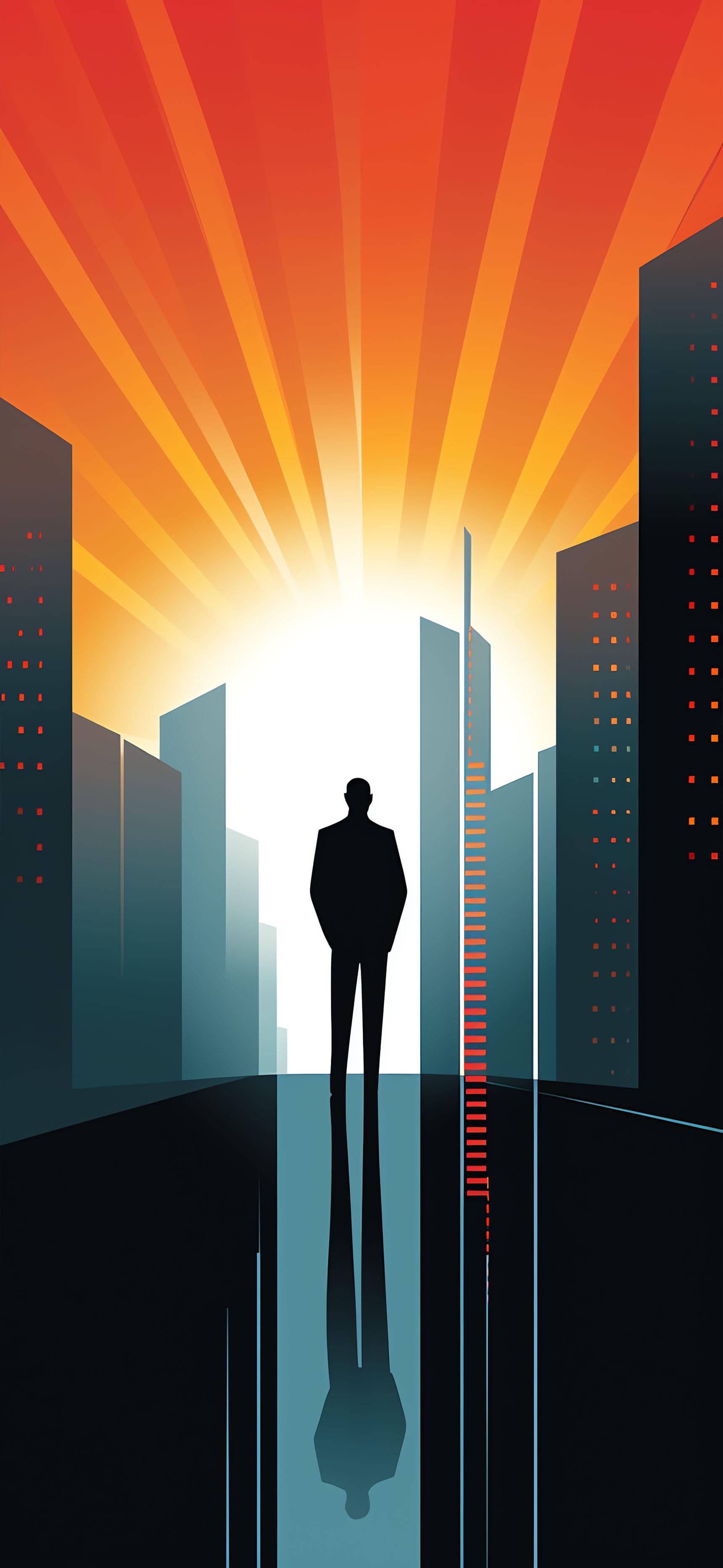 Cityscape Sunset Silhouette - free phone wallpaper