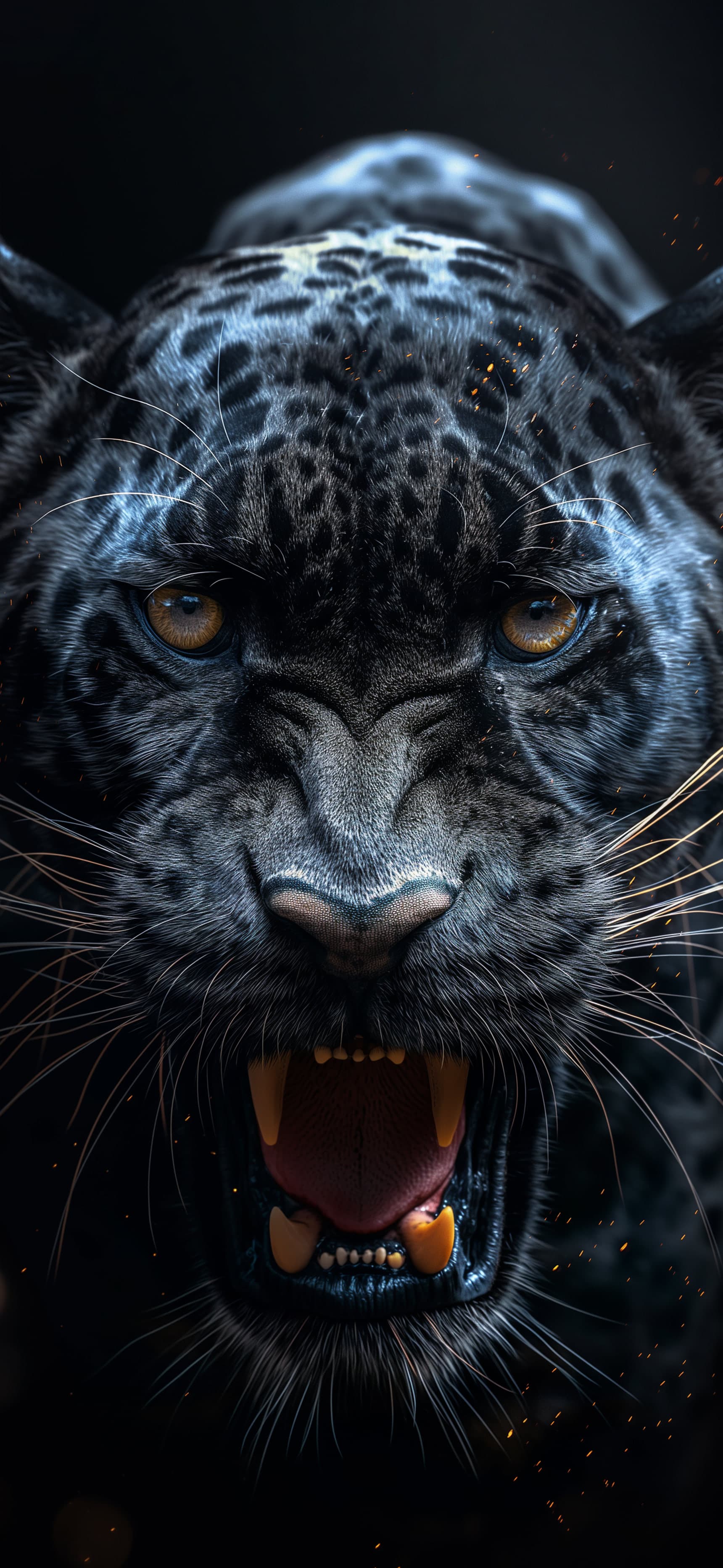 Angry Panther Roar - free phone wallpaper