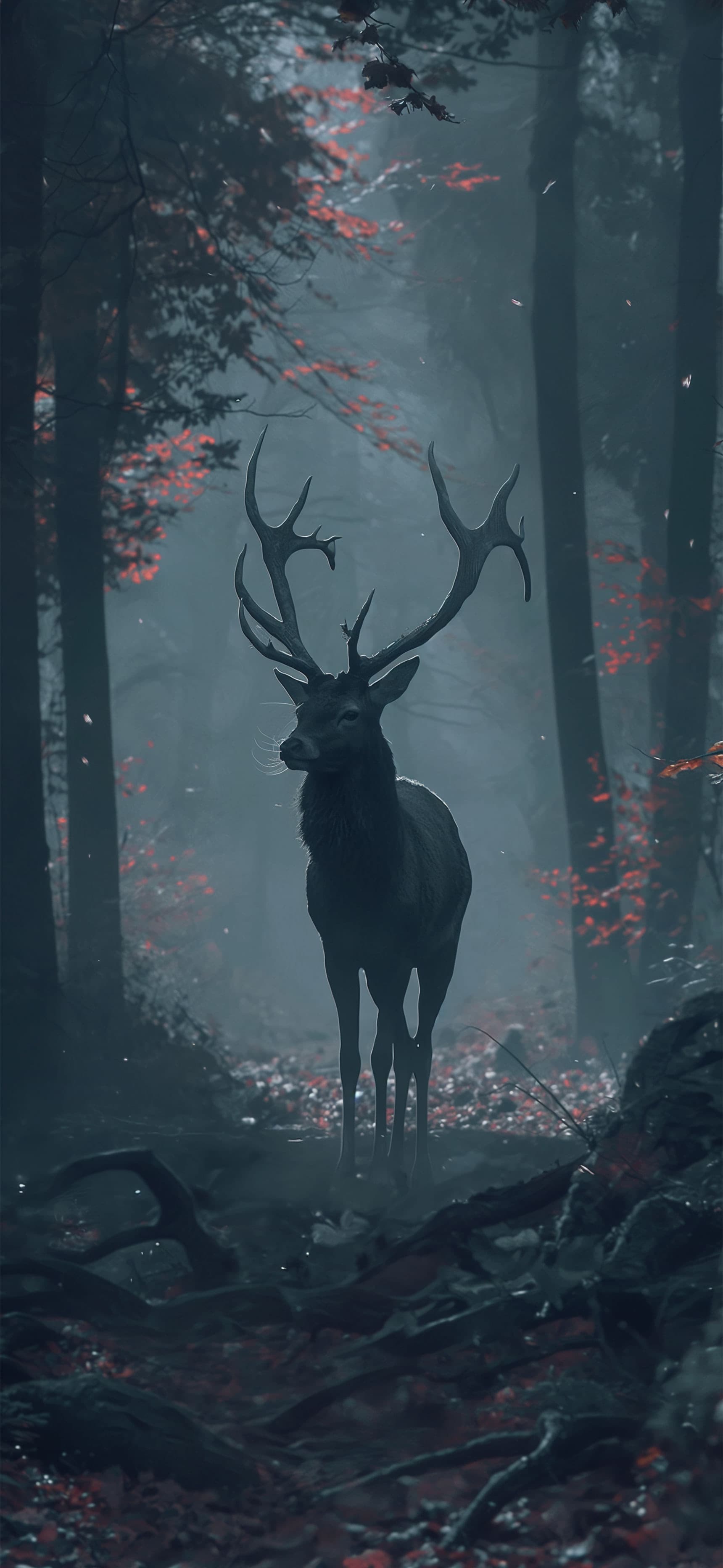 Mystical Forest Stag - free phone wallpaper