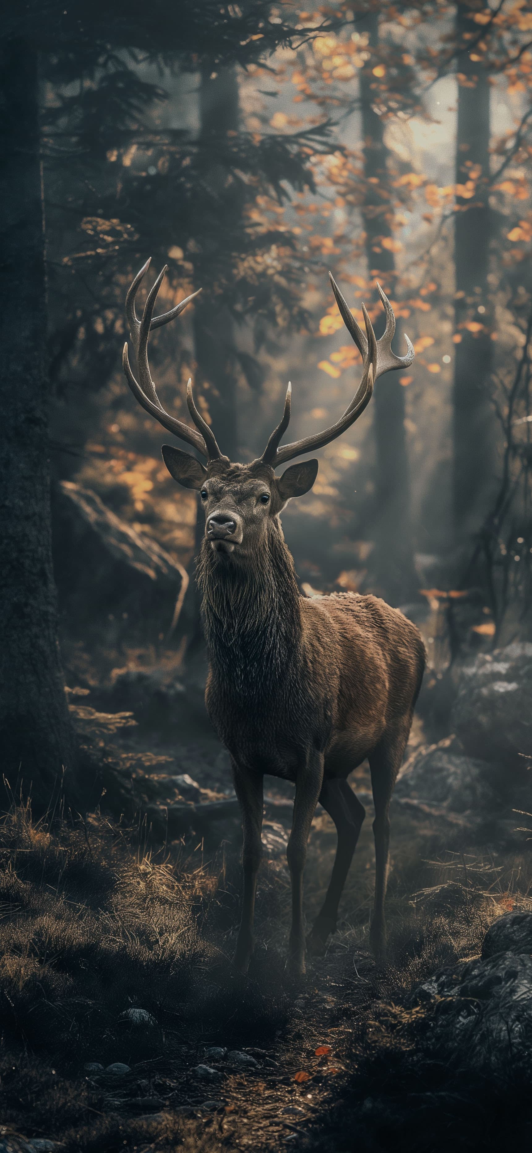 Forest Stag Portrait - free phone wallpaper