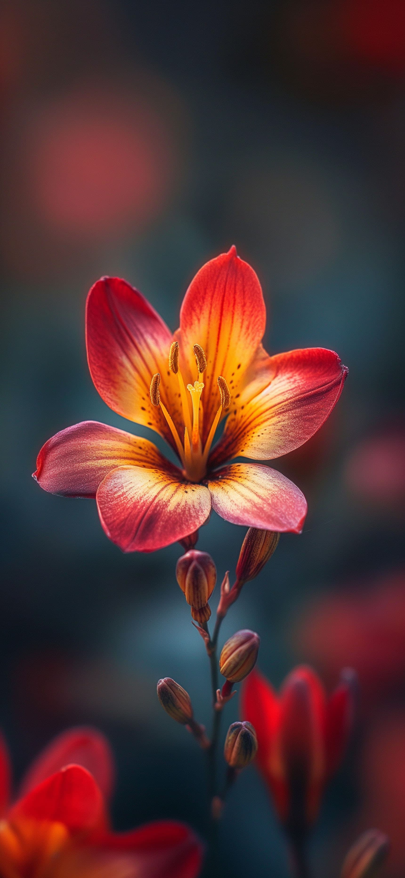 Red Lily Bloom - free phone wallpaper