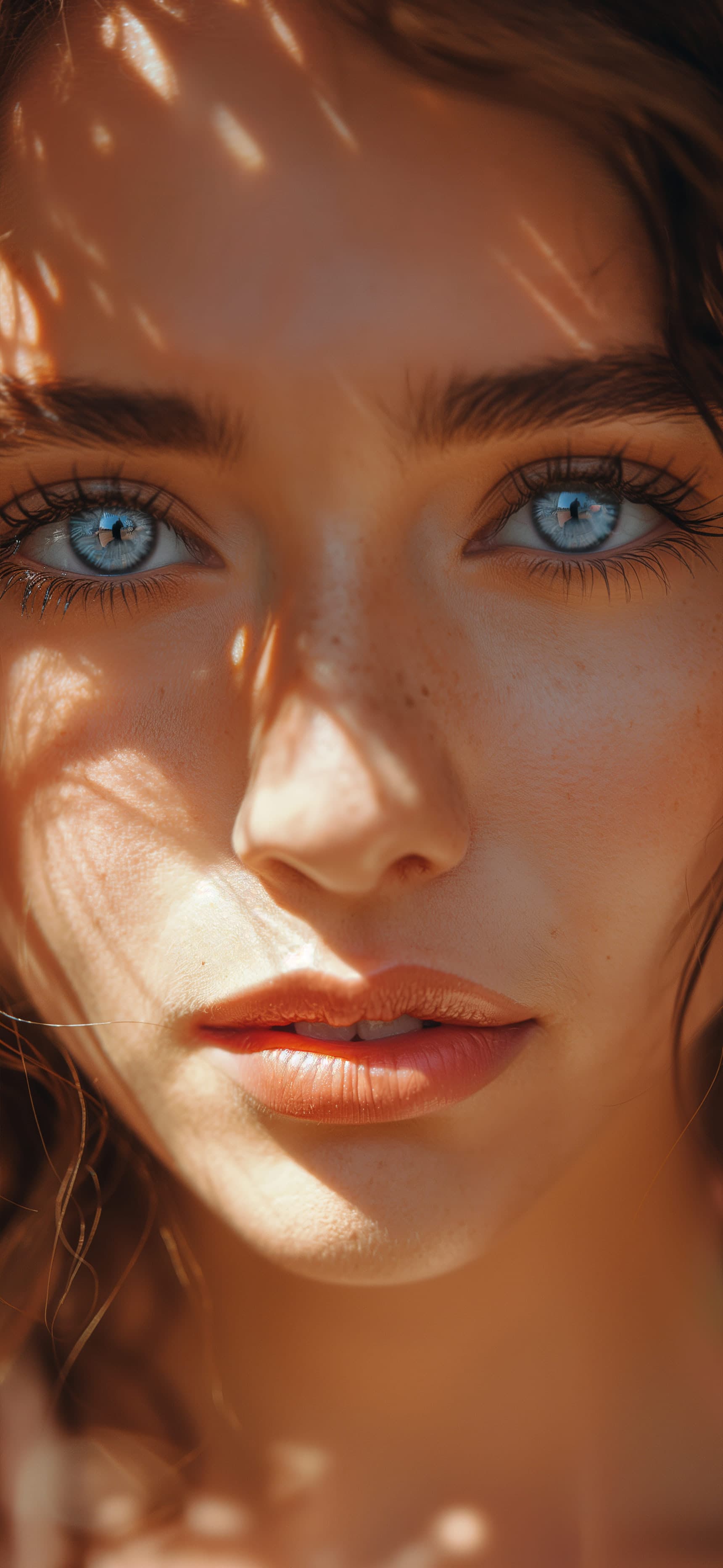 Sunlit Face Portrait - free phone wallpaper