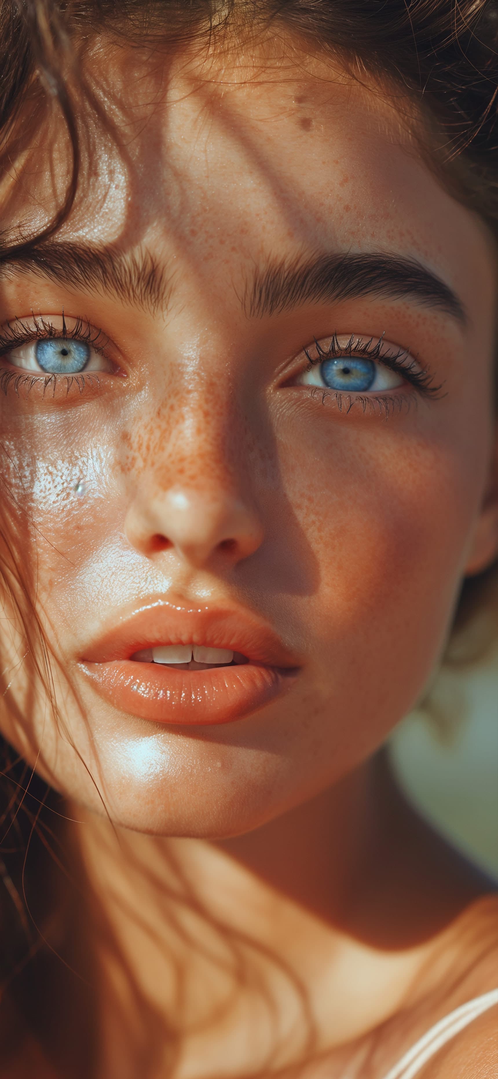 Azure Gaze Portrait - free phone wallpaper