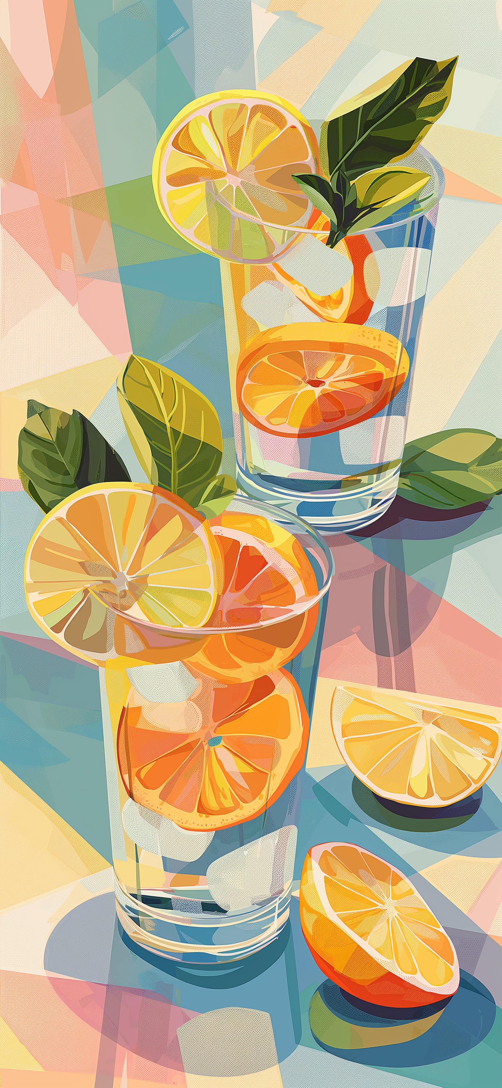 Citrus Geometry - free phone wallpaper
