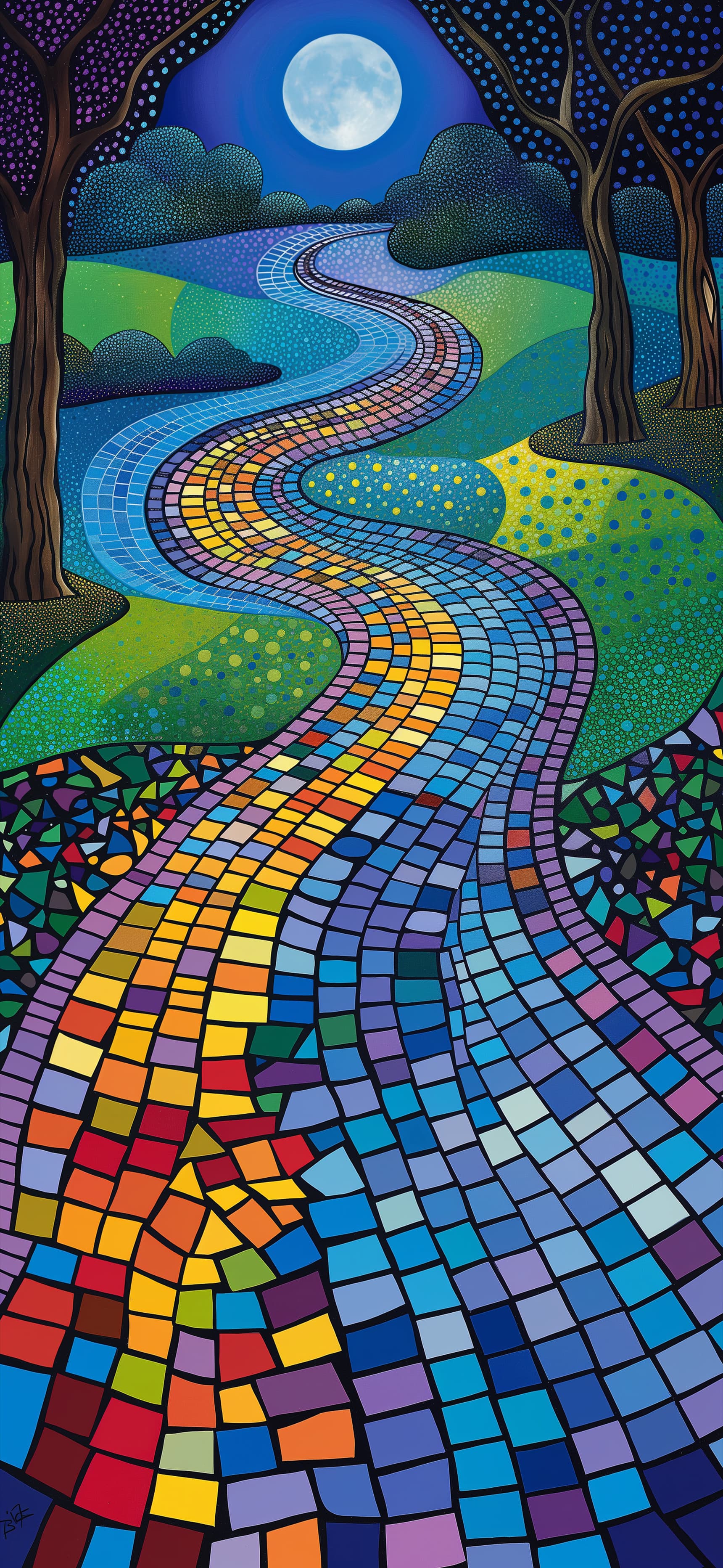 Mosaic Path - free phone wallpaper