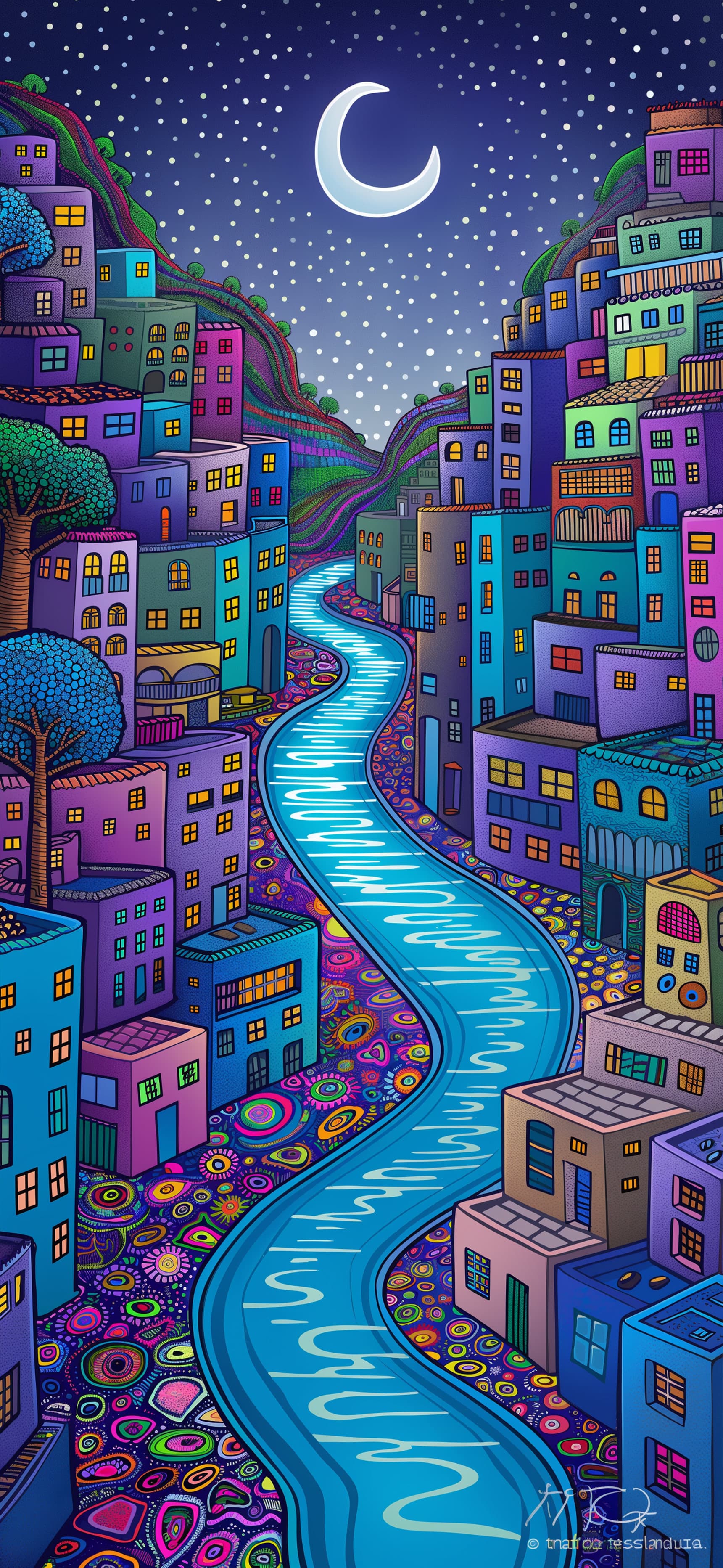 Moon Town - free phone wallpaper