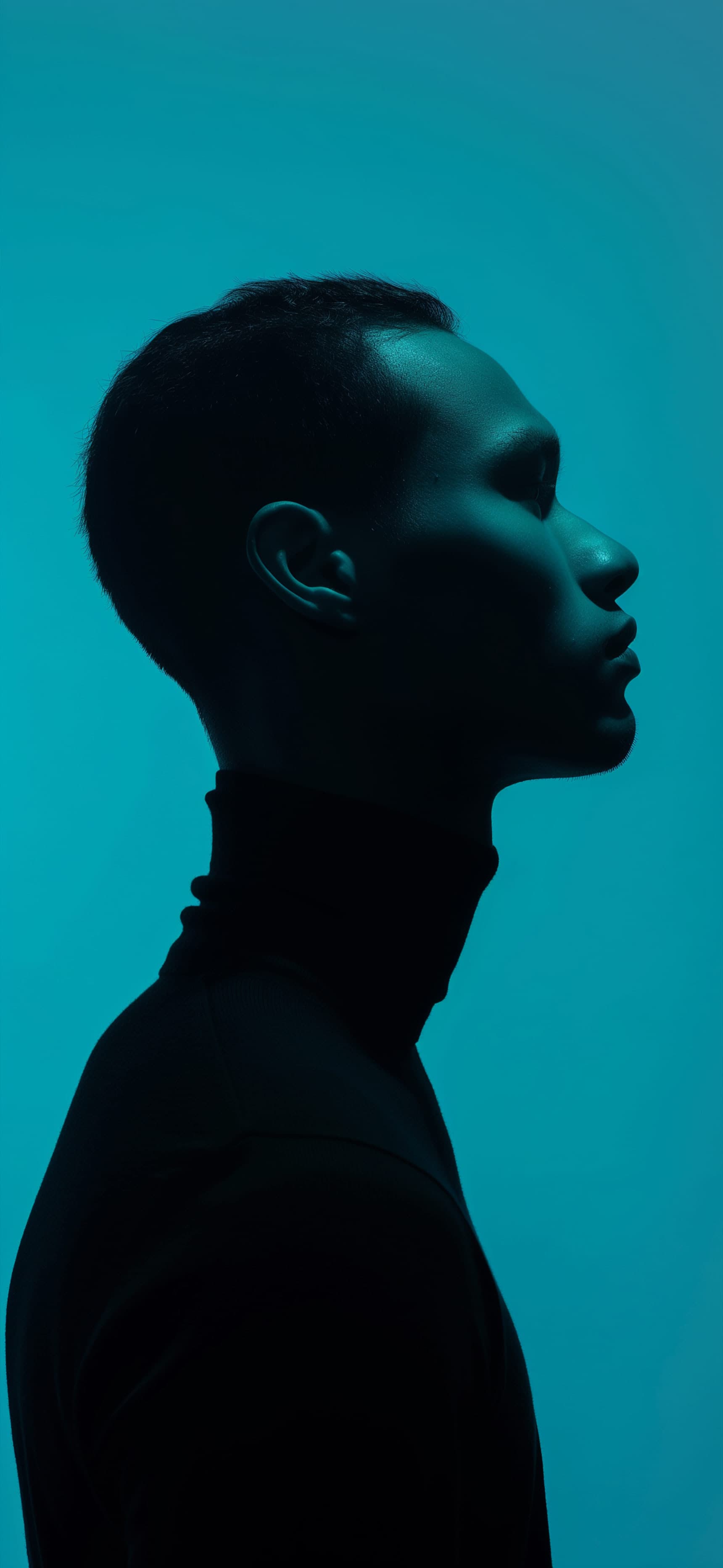 Blue Shadow Portrait - free phone wallpaper