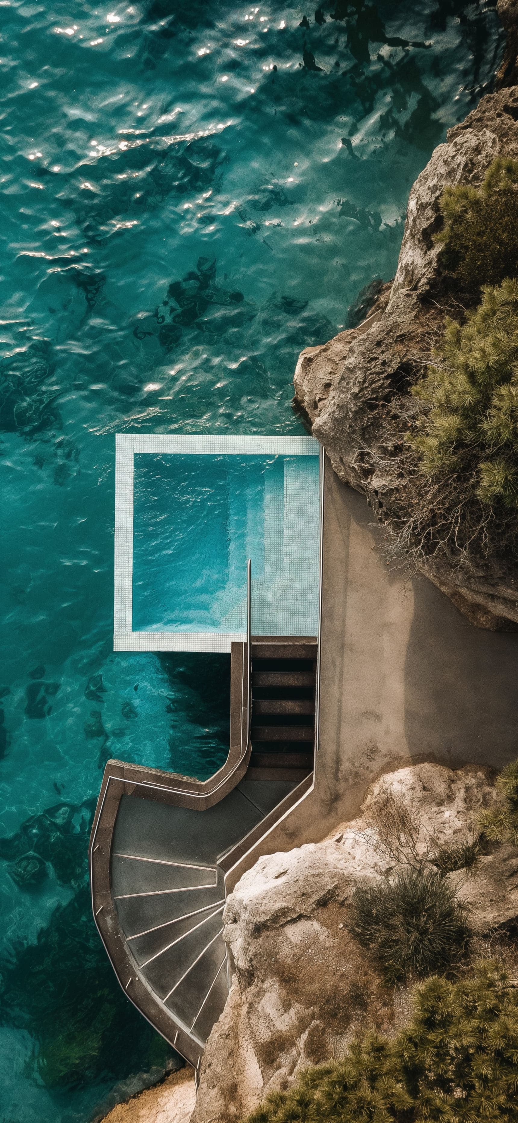 Cliffside Pool - free phone wallpaper