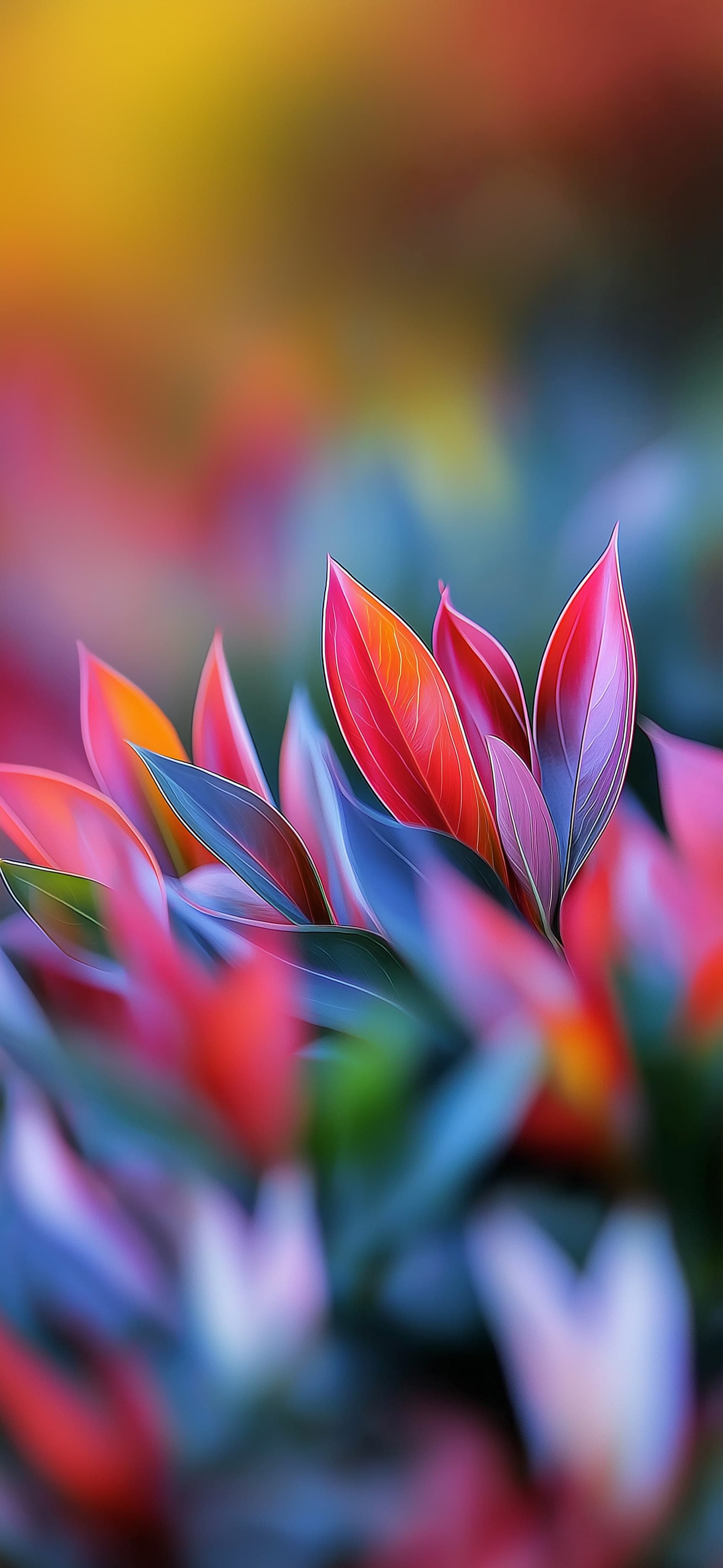 Vibrant Leaf Blur - free phone wallpaper