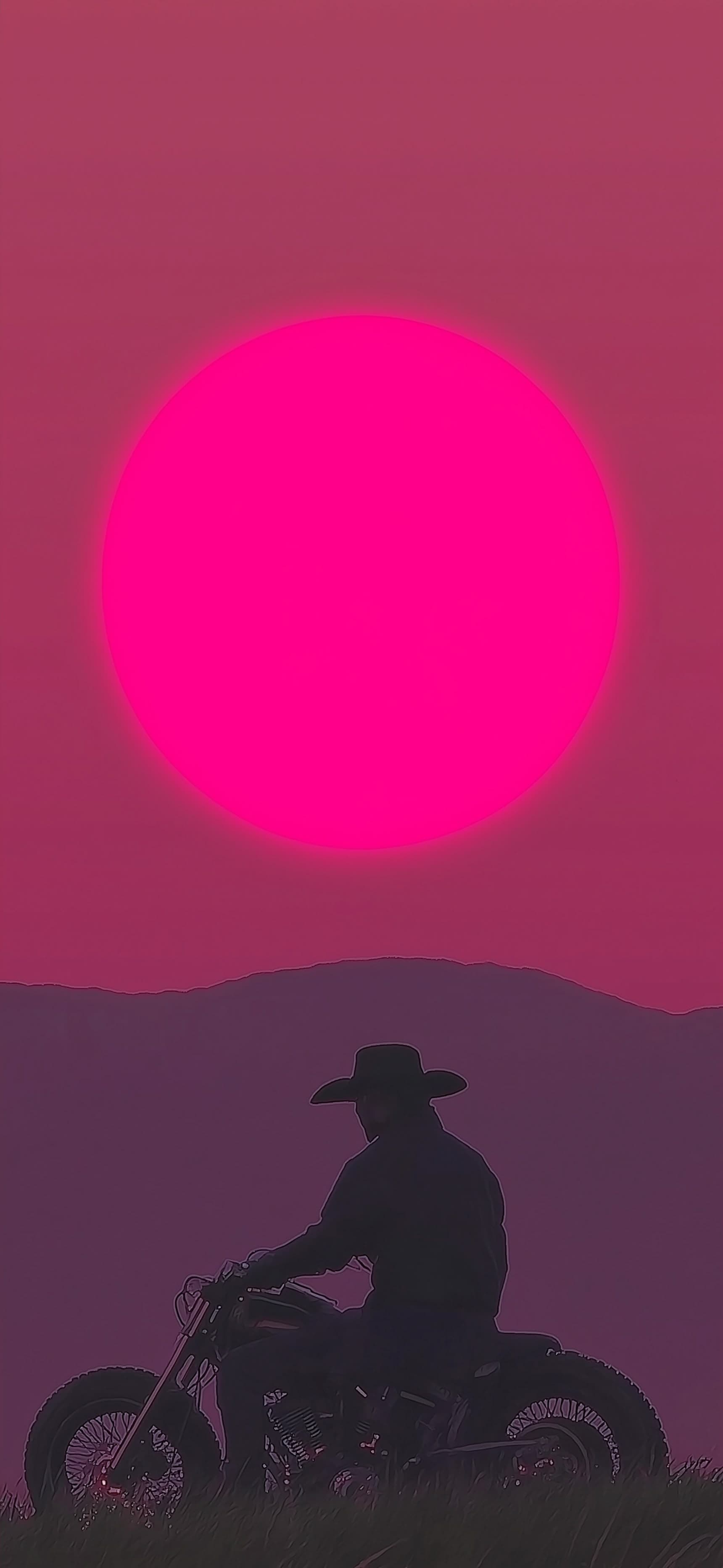 Cowboy Sunset Ride - free phone wallpaper