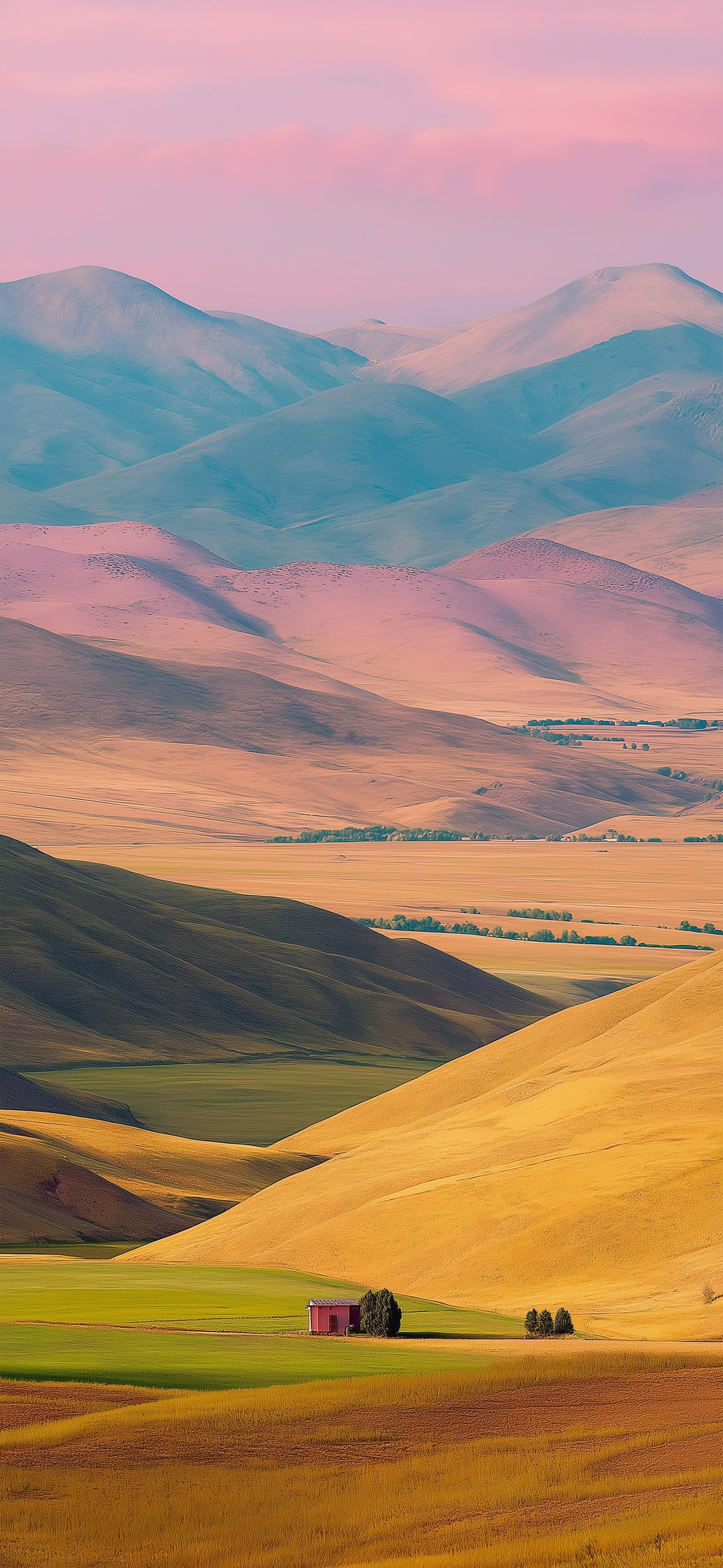 Pastel Valley View - free phone wallpaper