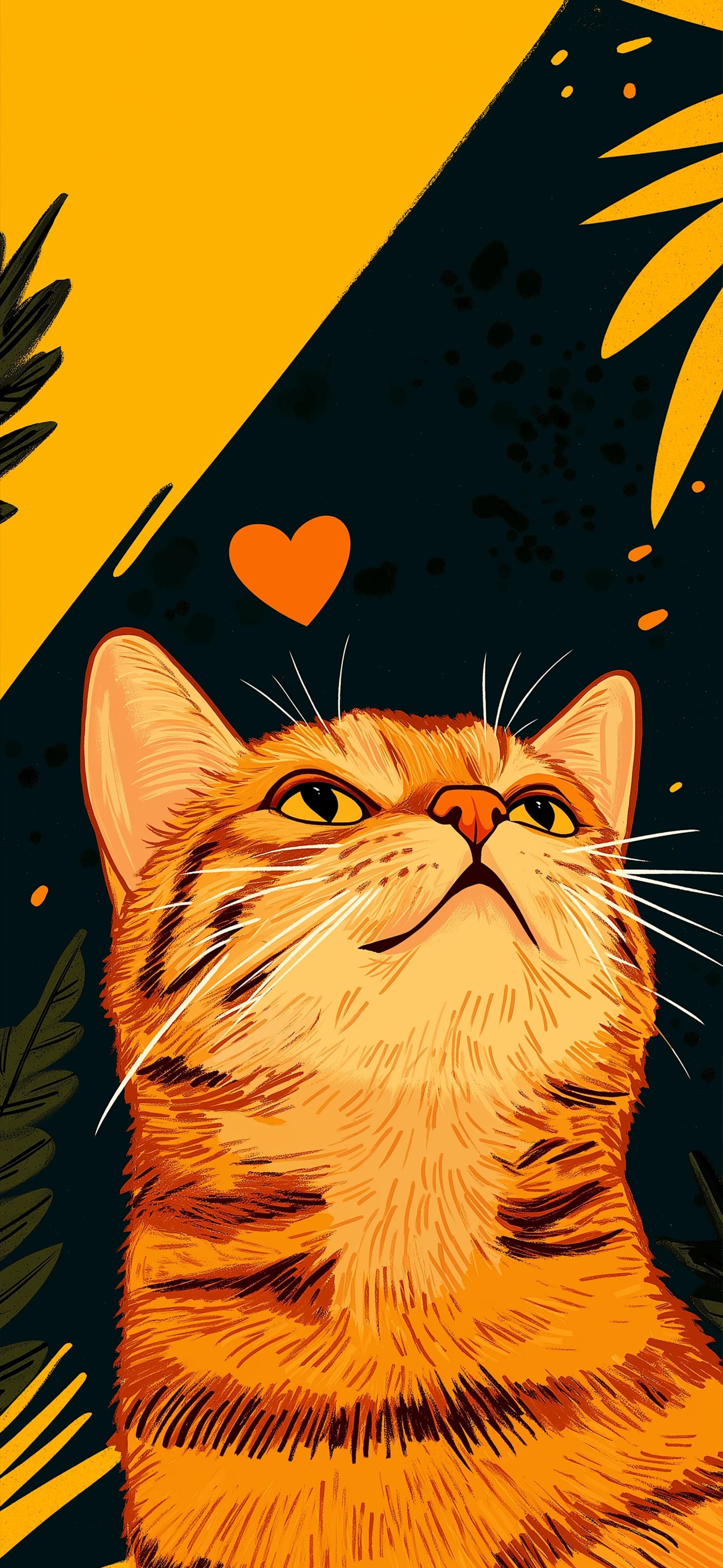 White Cat Portrait - free phone wallpaper