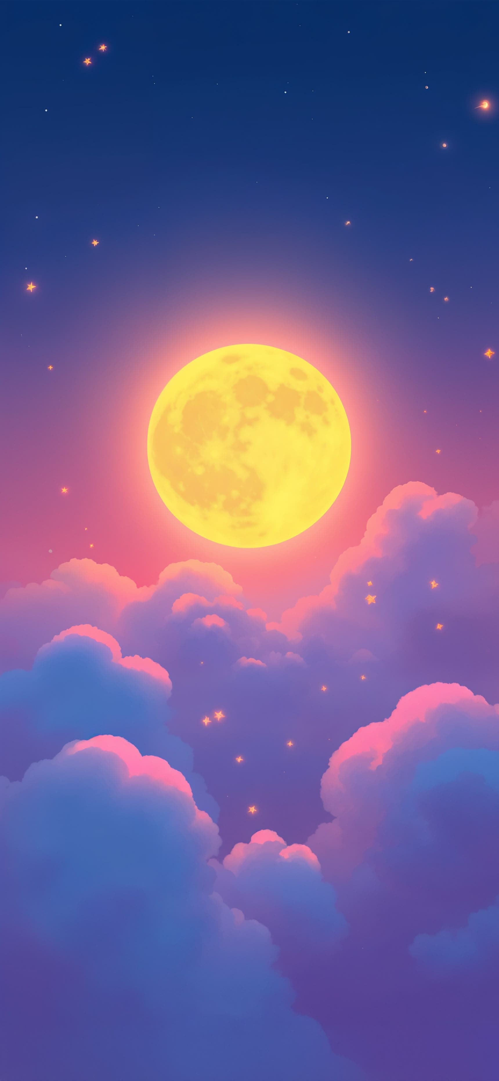 Celestial Cloudscape Moon - free phone wallpaper