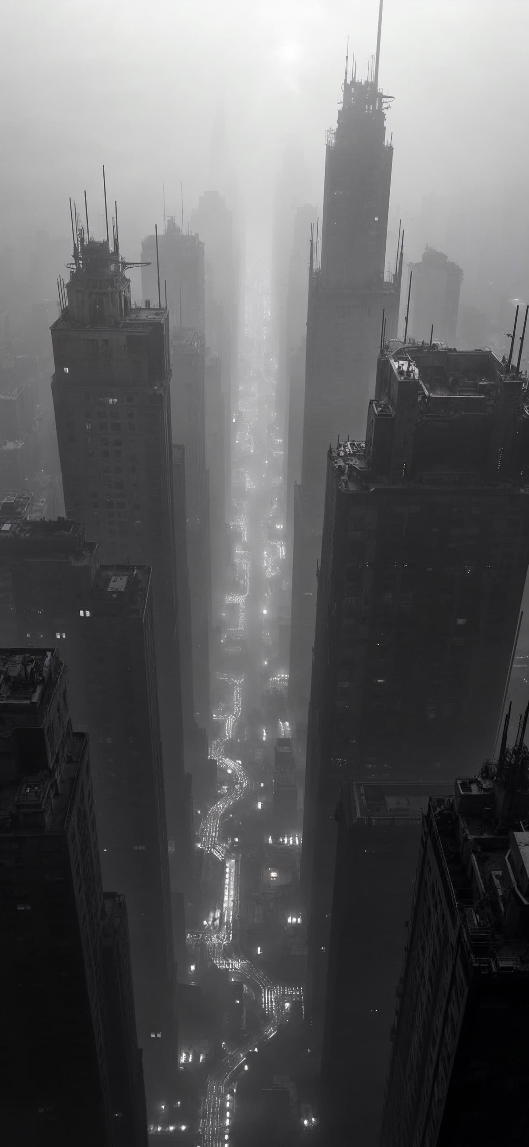 Misty Cityscape View - free phone wallpaper