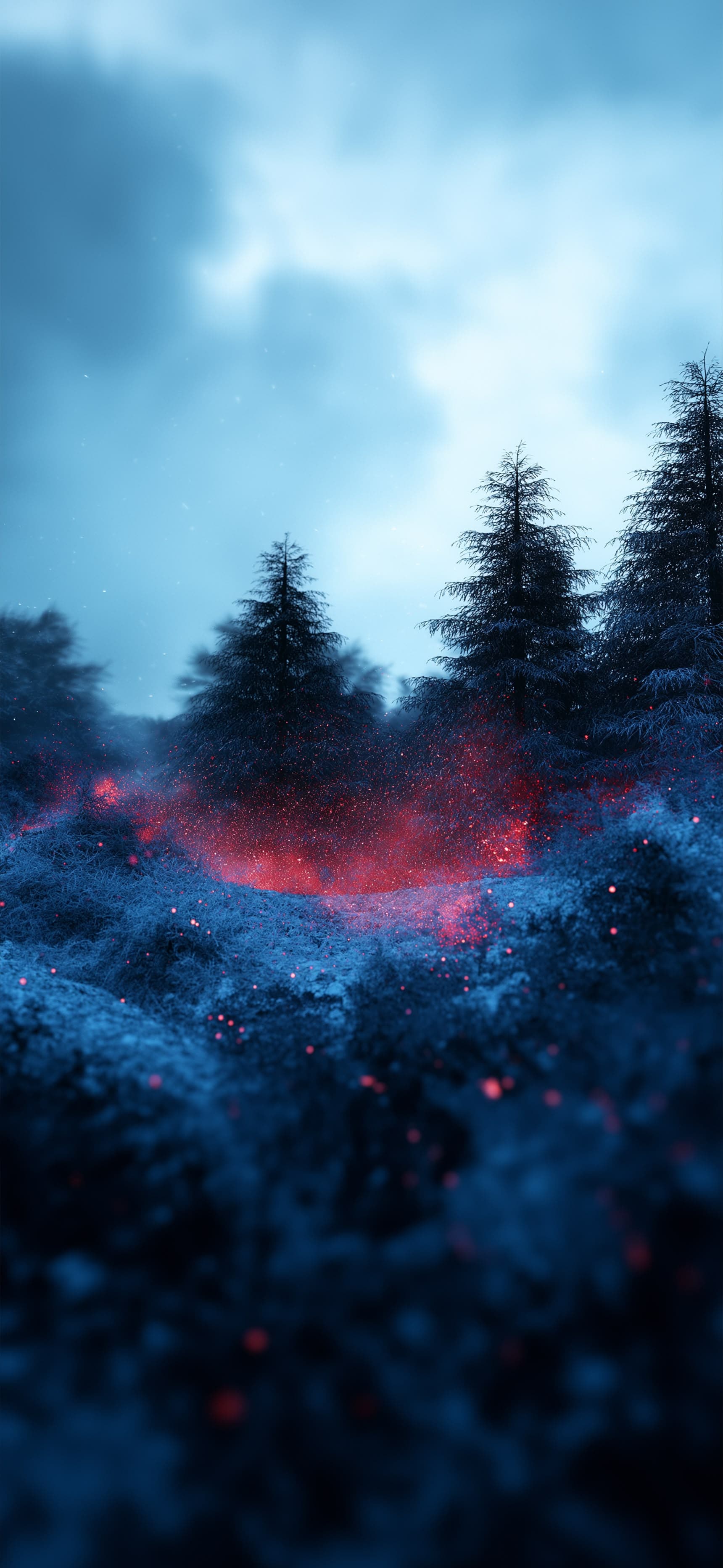 Ember Forest Glow - free phone wallpaper
