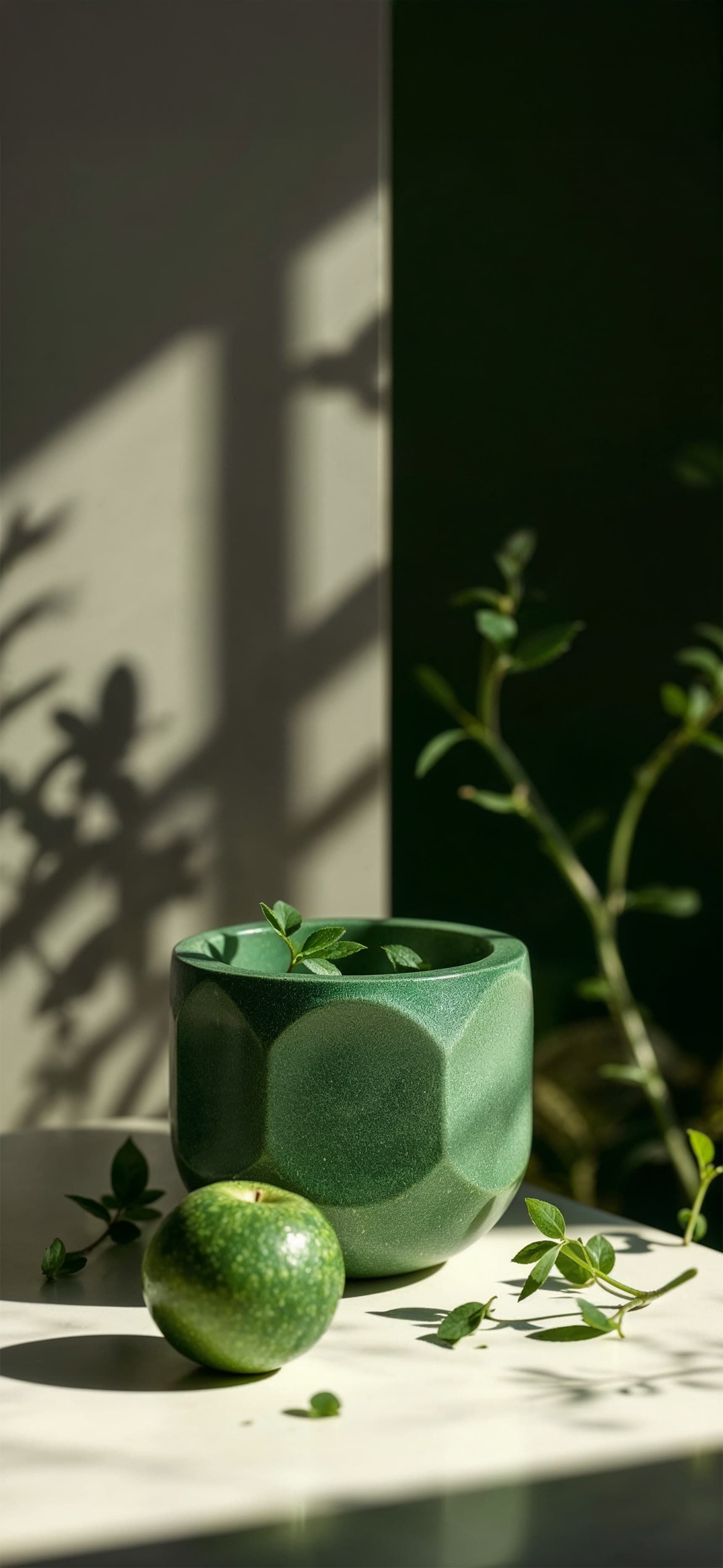 Green ceramic vase 3 - free phone wallpaper