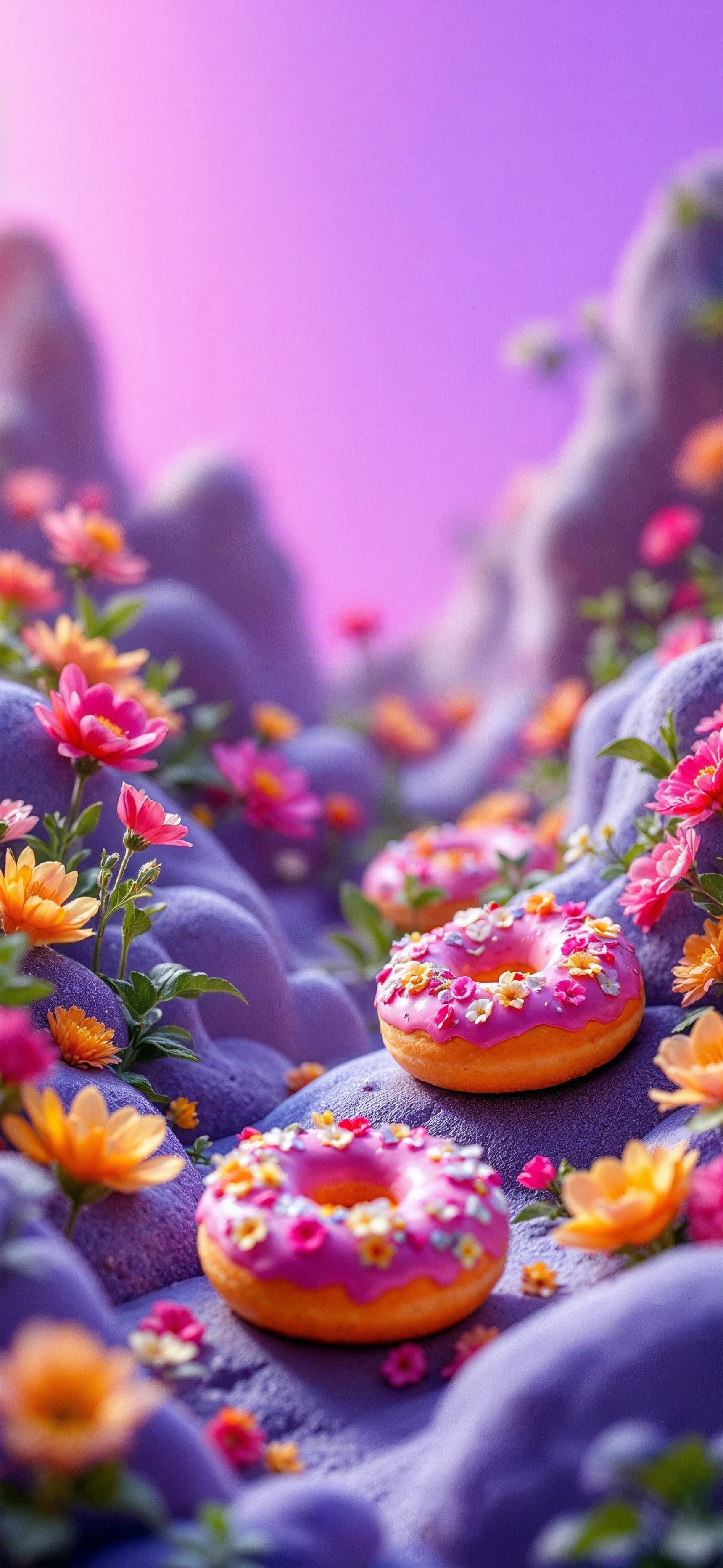 Donut Flower Garden - free phone wallpaper