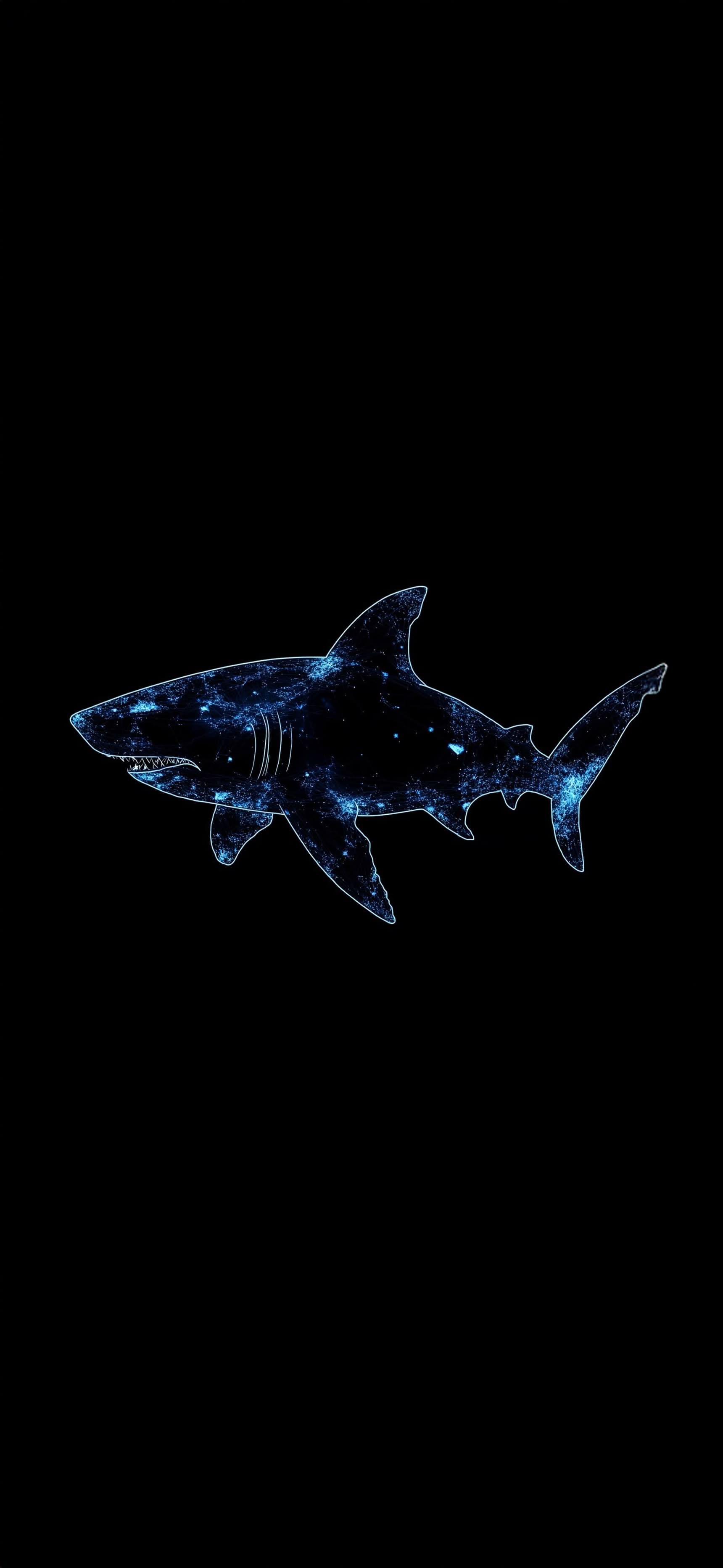 Cosmic Shark Silhouette - free phone wallpaper