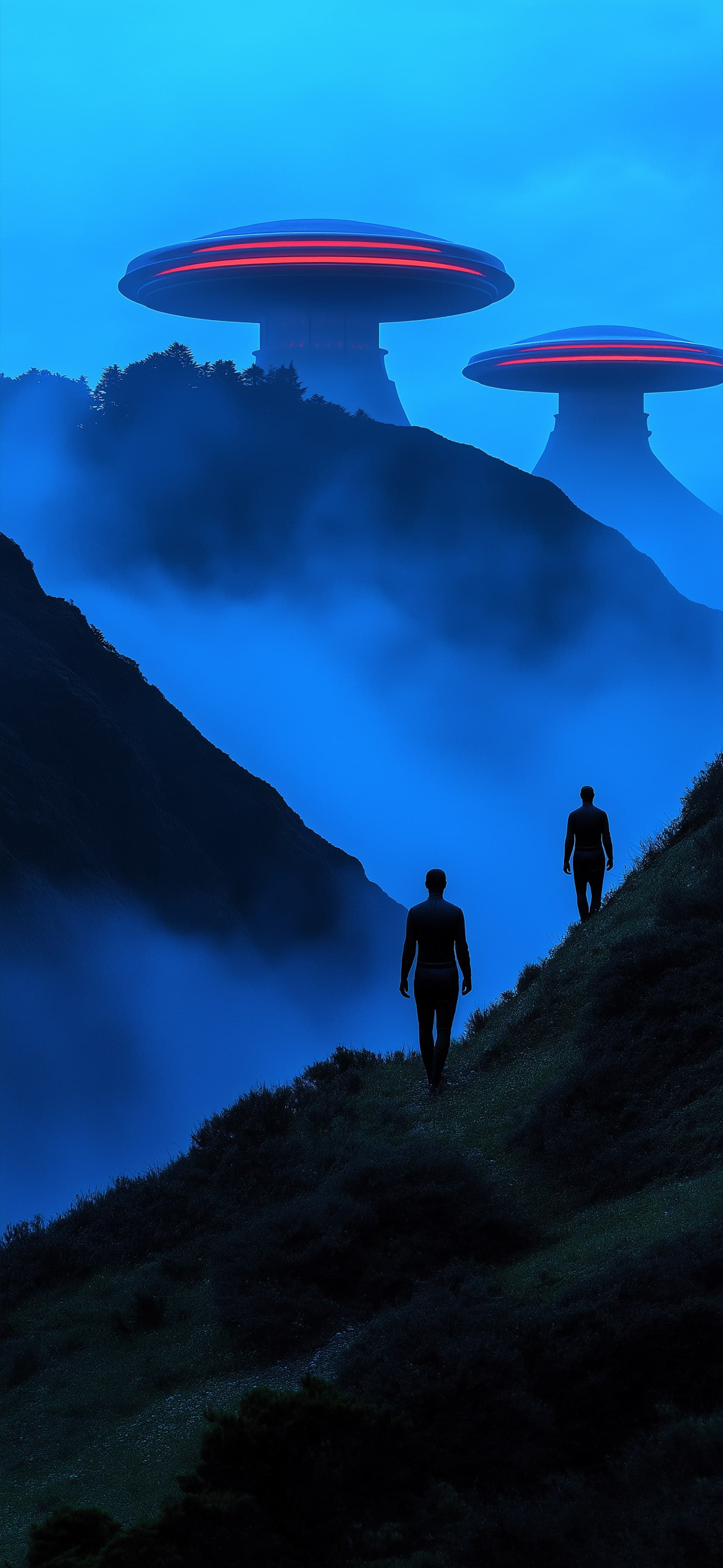 Mountain Alien Structures - free phone wallpaper