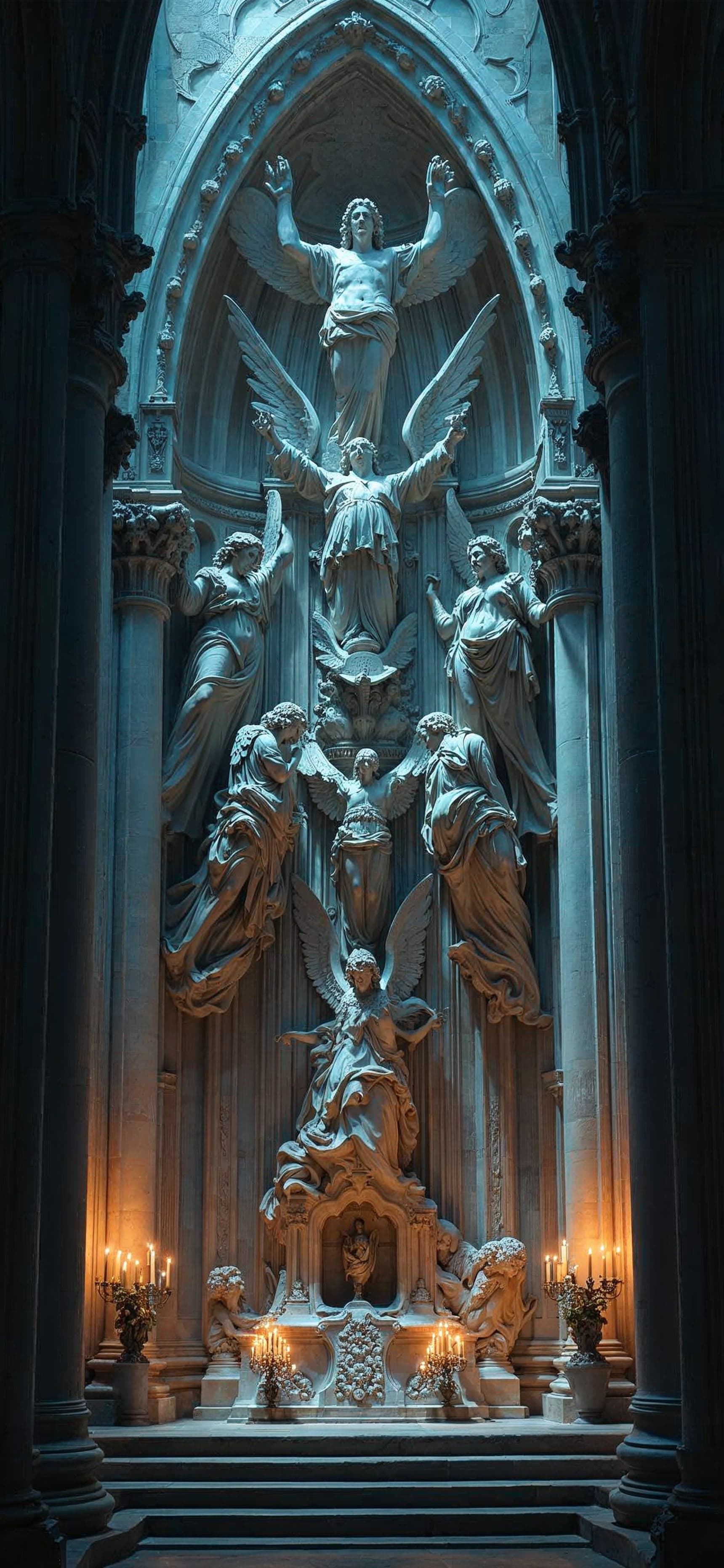 Angelic Stone Relief - free phone wallpaper