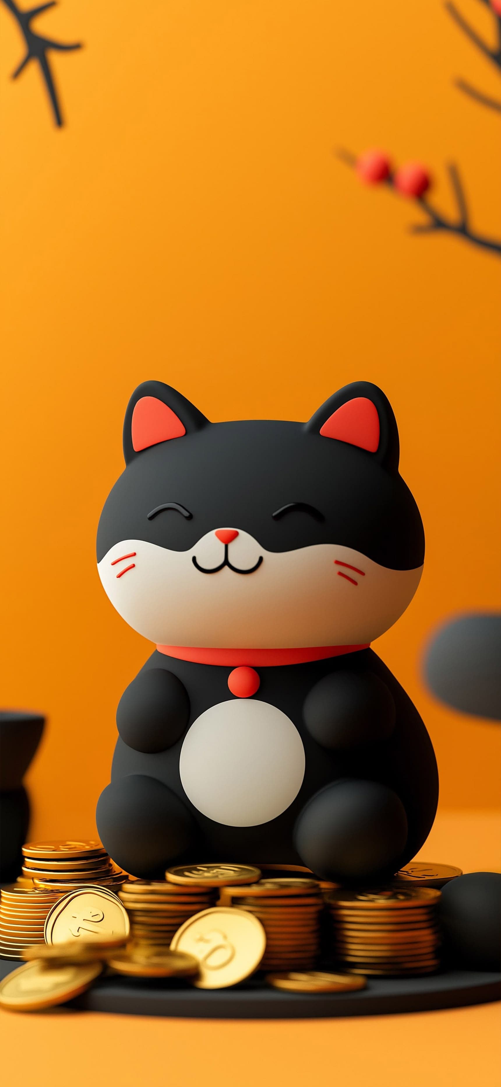 Lucky Black Cat - free phone wallpaper