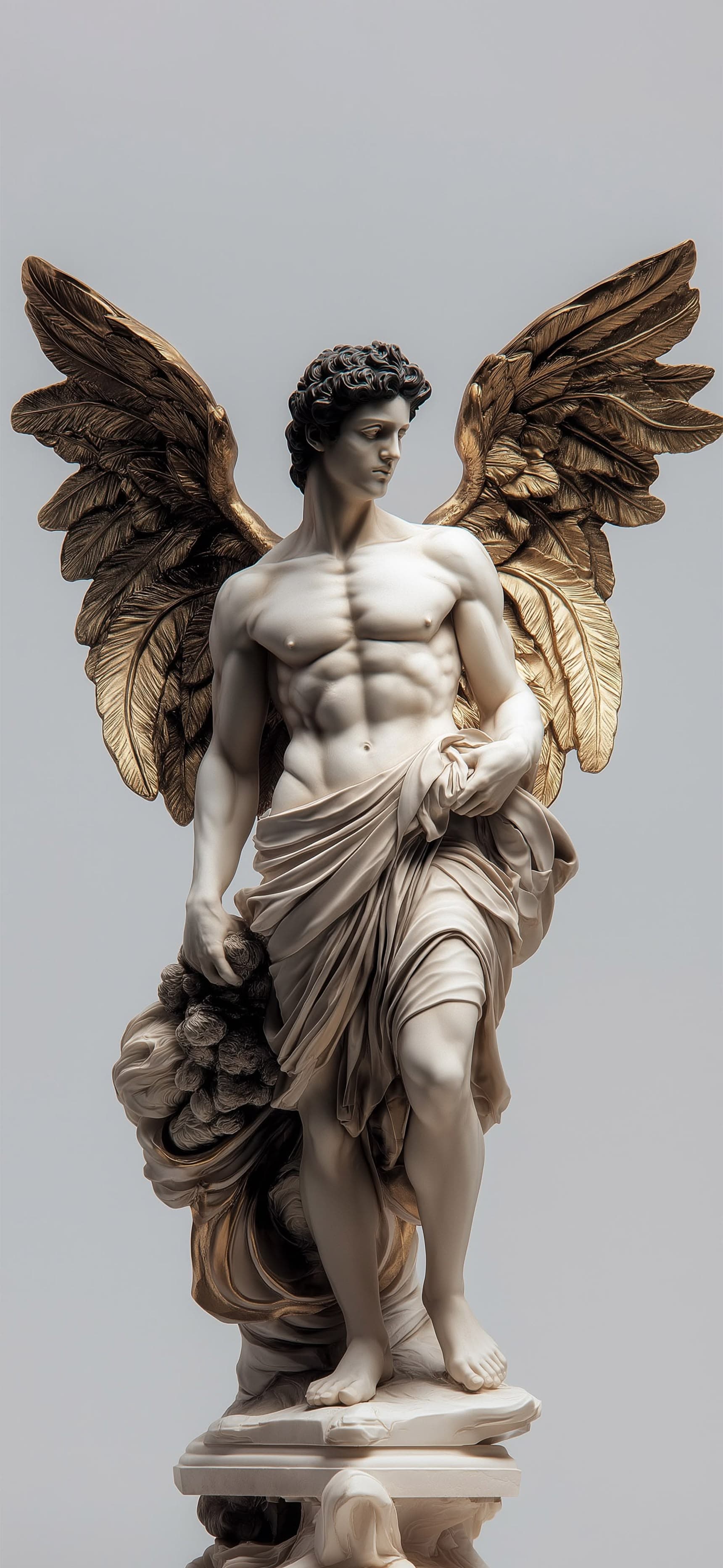 Golden Winged Statue - free phone wallpaper