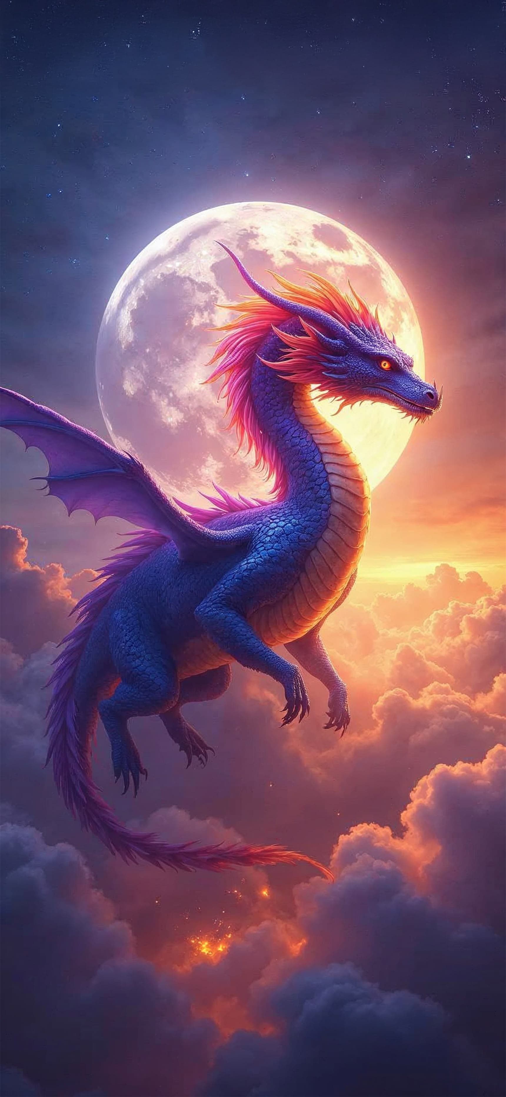 Dragon Moonlight - free phone wallpaper