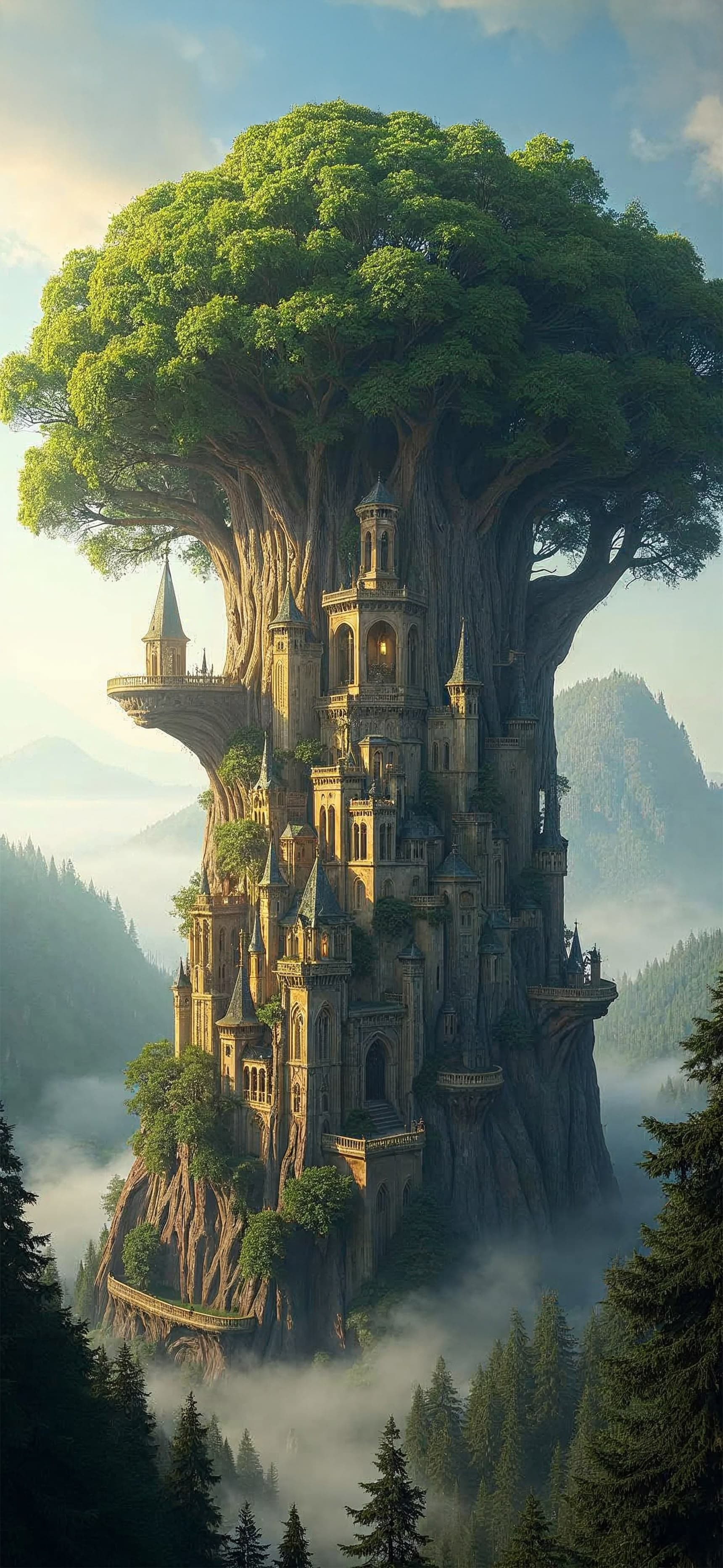 Treehouse Castle - free phone wallpaper