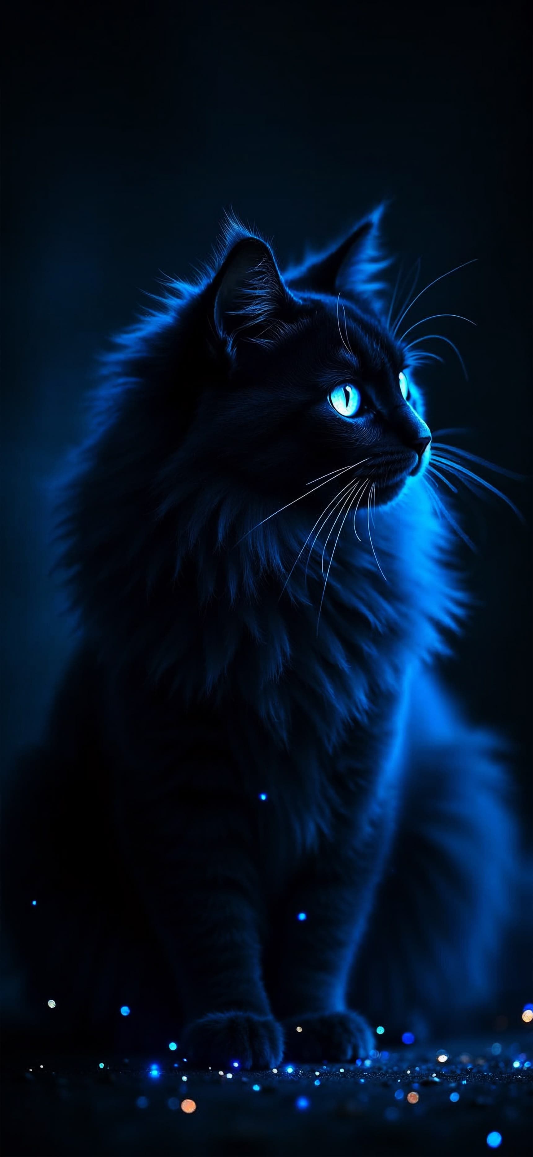 Blue Cat Stare - free phone wallpaper