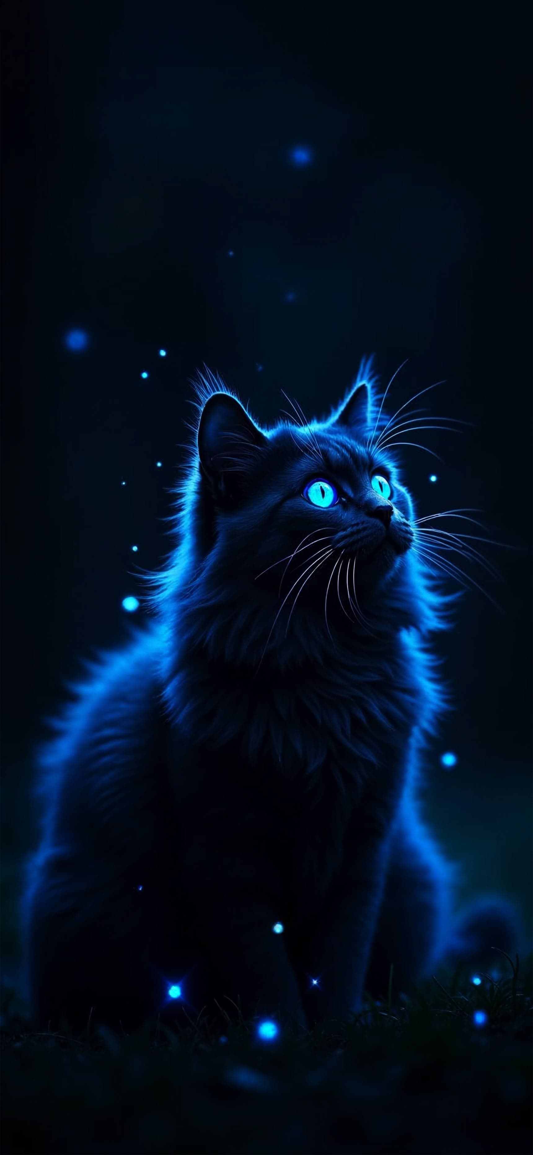 Mystic Feline Gaze - free phone wallpaper