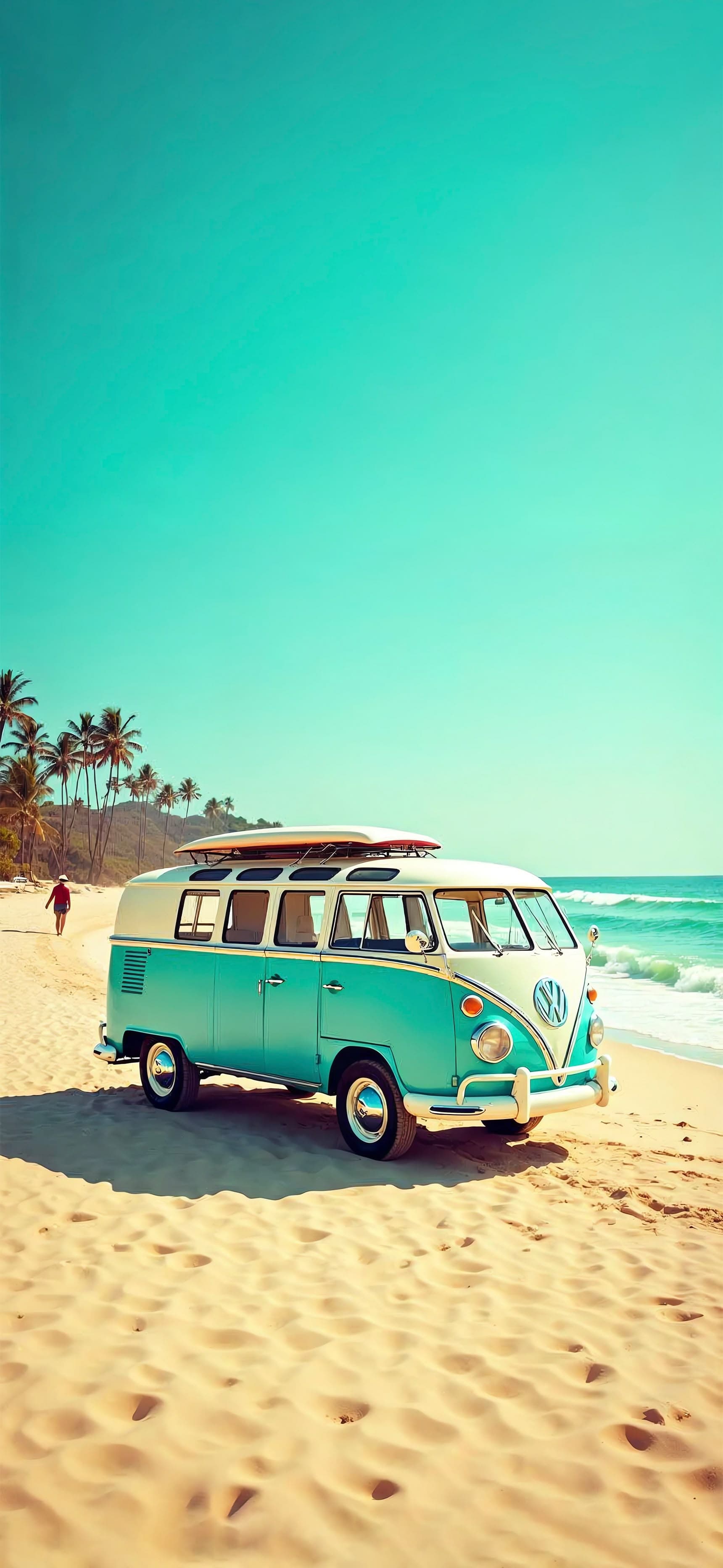 Beach Van Life - free phone wallpaper