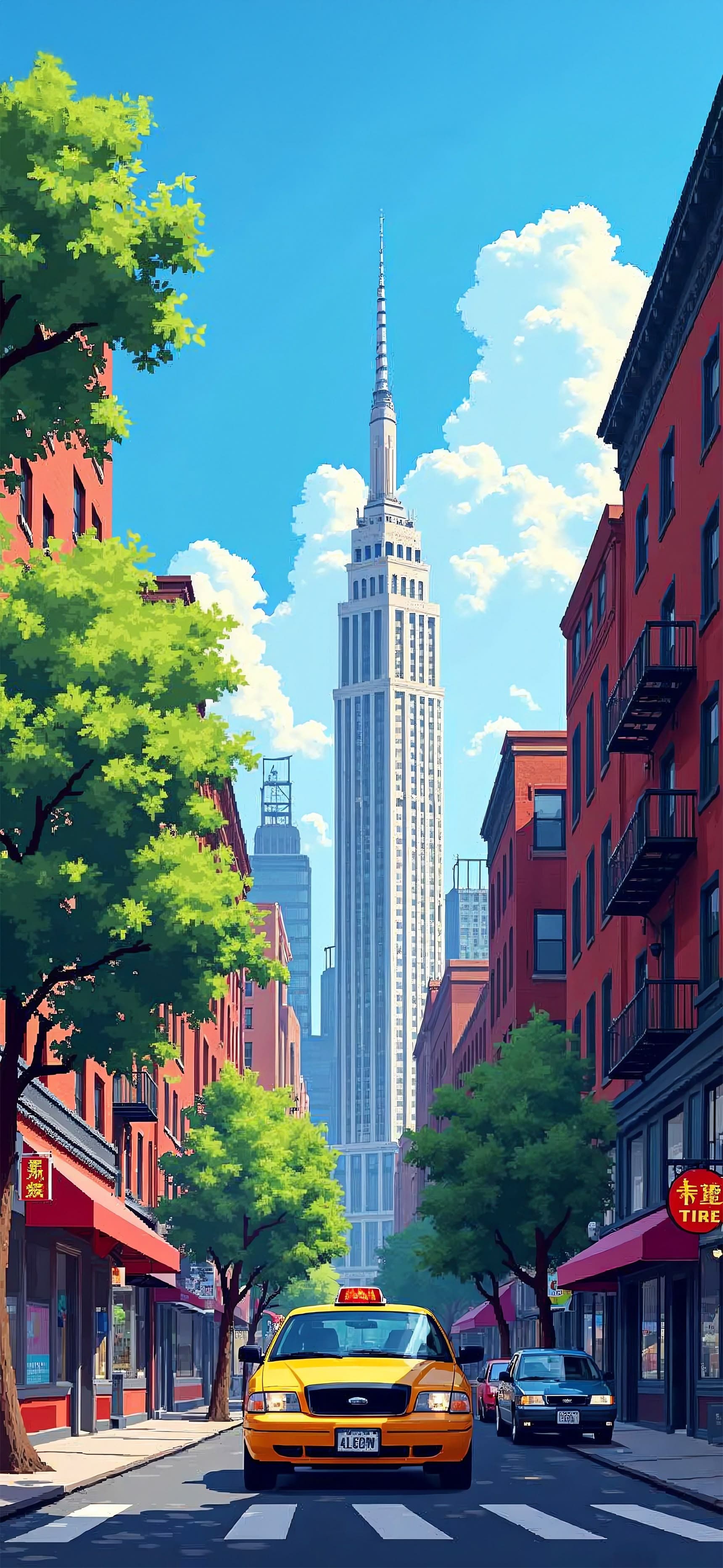Cityscape Cartoon - free phone wallpaper