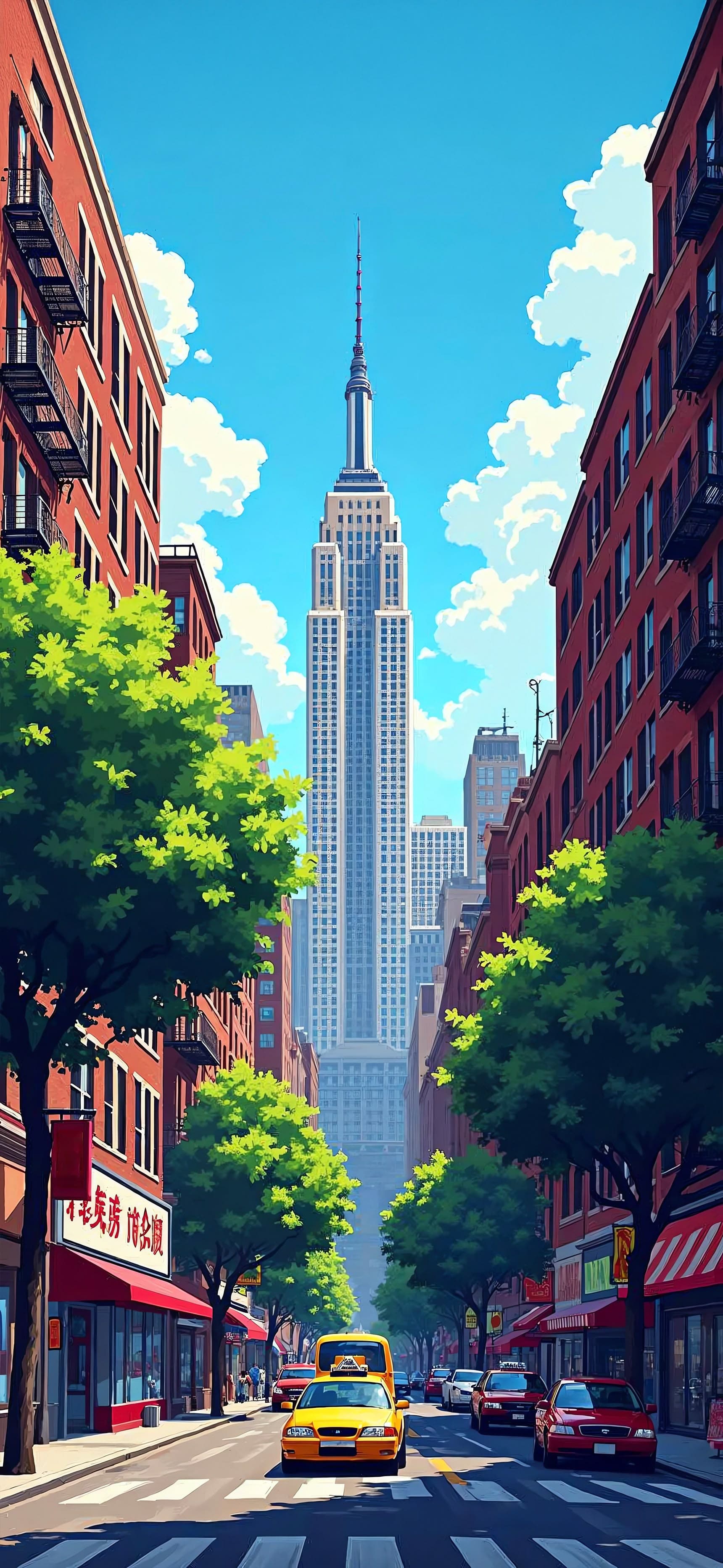 Cityscape Cartoon - free phone wallpaper
