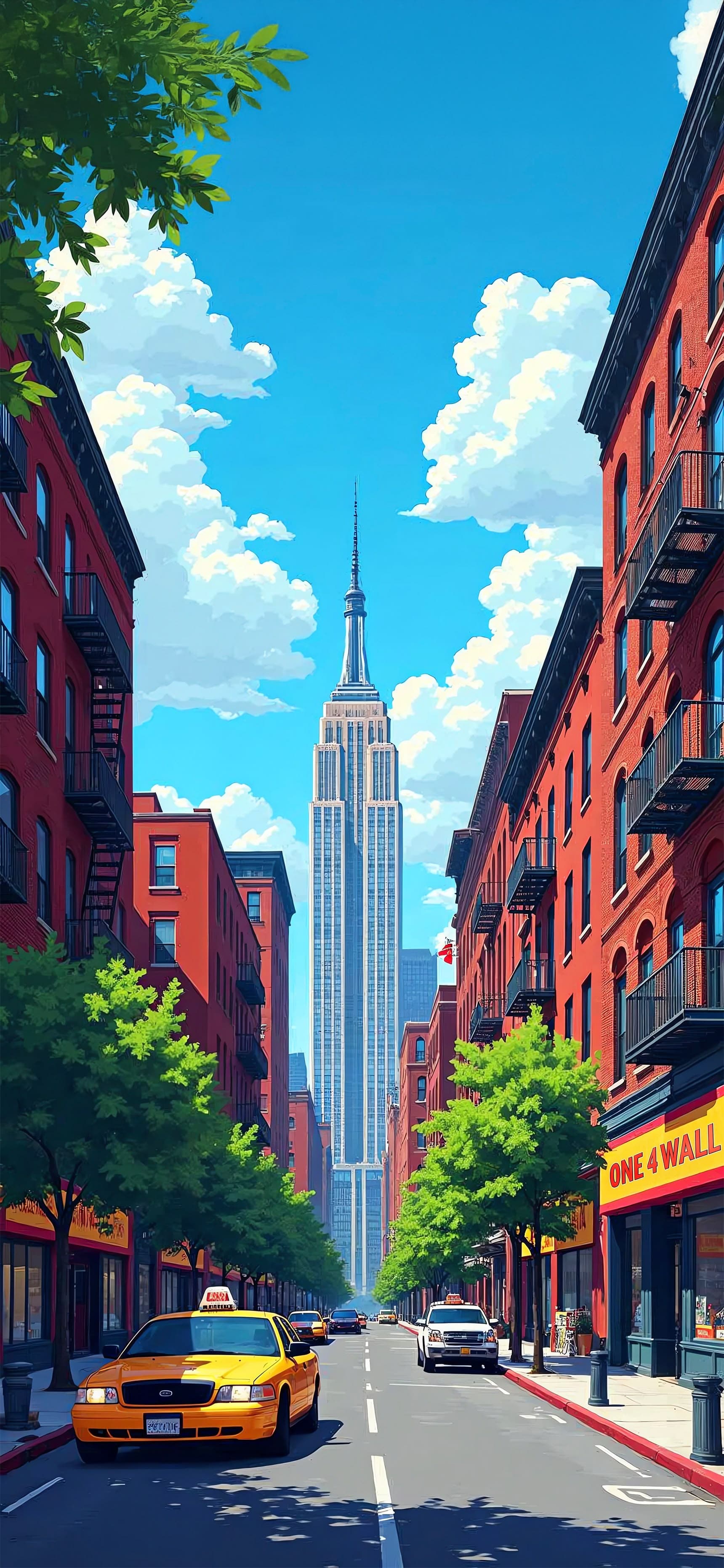 Cityscape Cartoon - free phone wallpaper