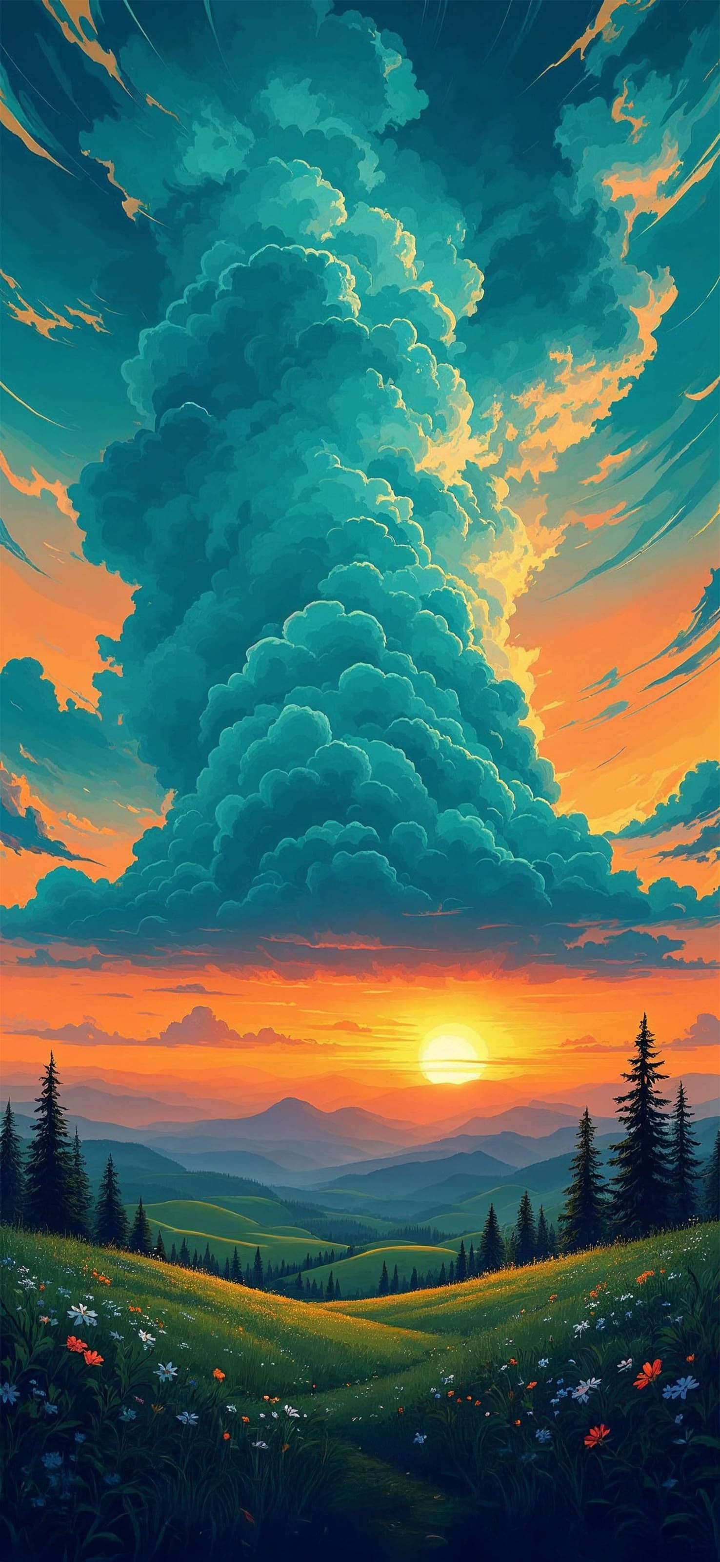 Sunset Cloud Majesty - free phone wallpaper