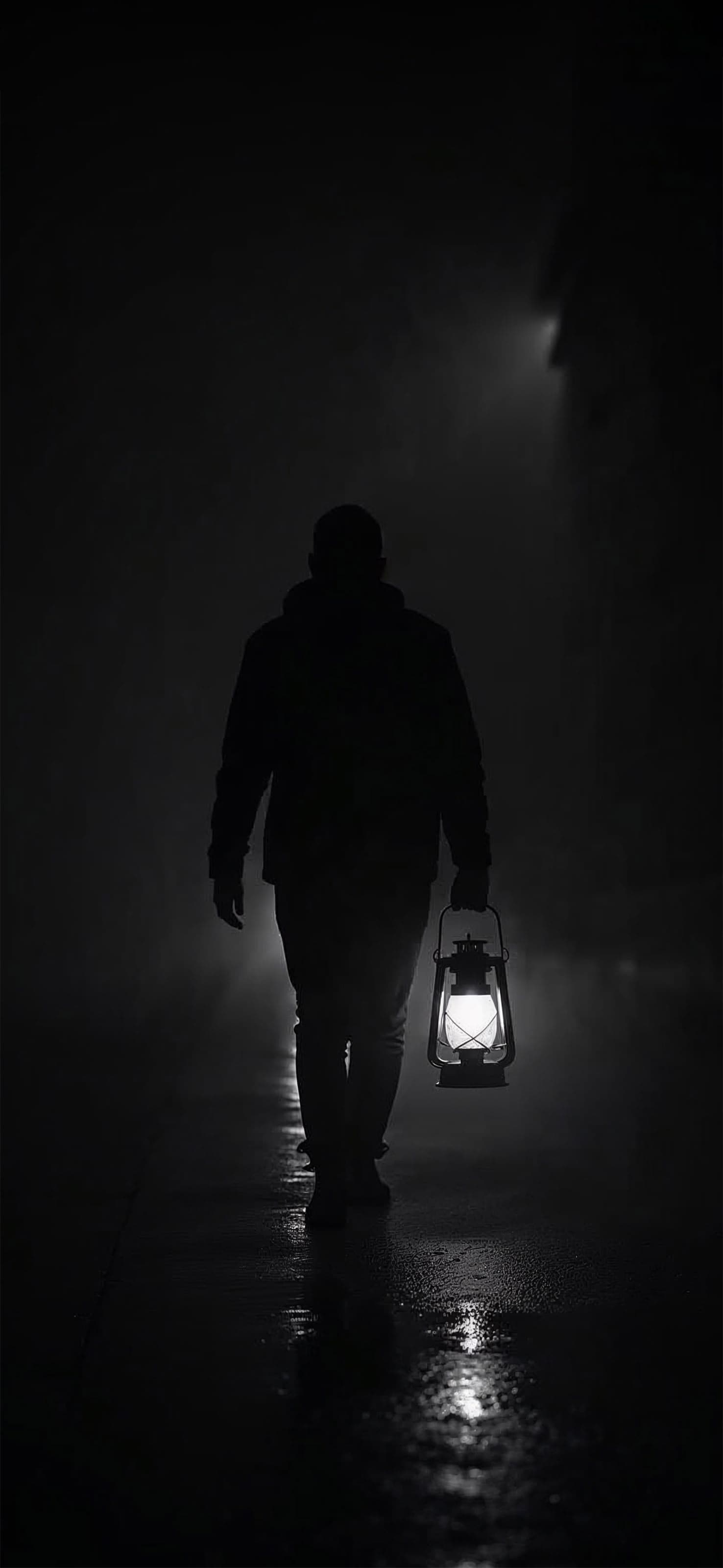 Foggy Night Walk - free phone wallpaper